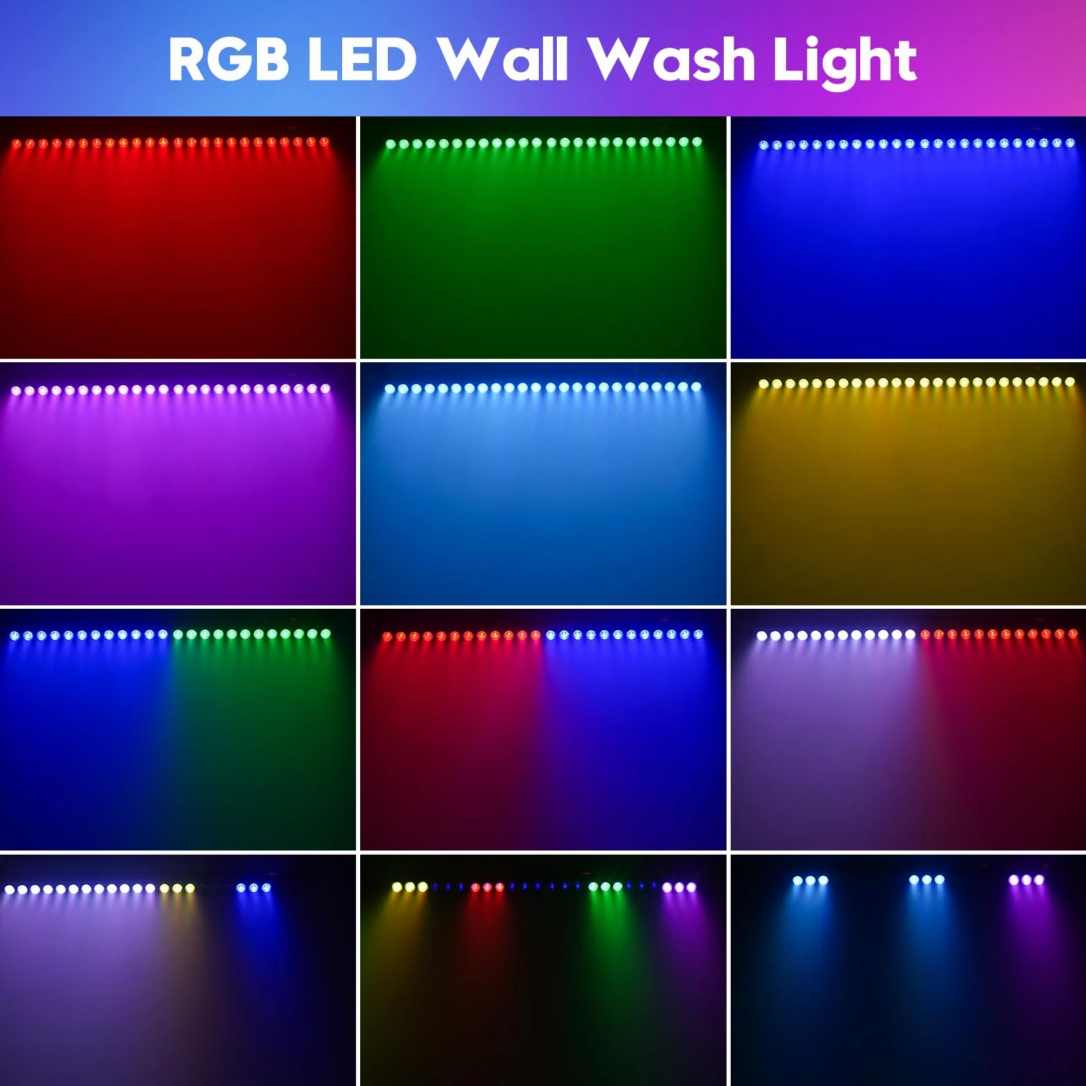 UKing LED Wall Wash oświetlenie imprezowe 24x3W RGB Bar Disco efekt świetlny z pilotem zdalnego sterowania i DMX512 sterowane muzyką stroboskopowe dla DJ i domowych party