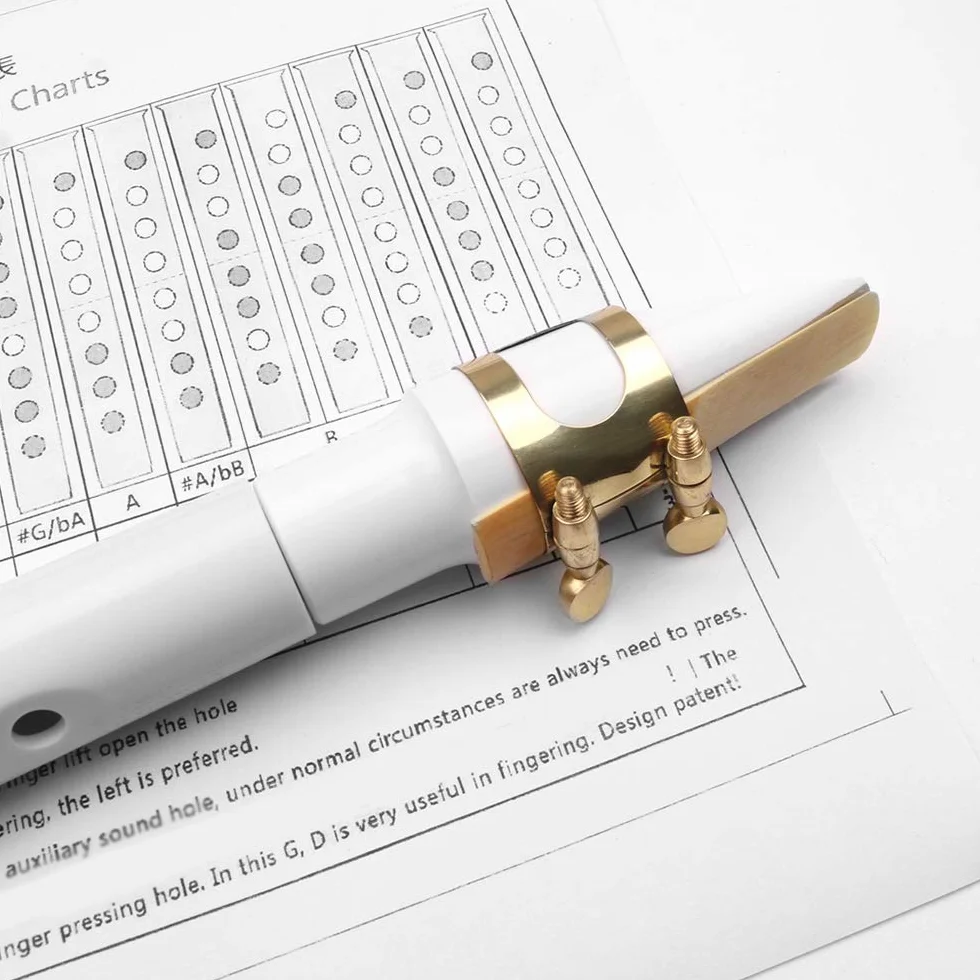 Saksofon kieszonkowy, biały mini saksofon kieszonkowy przenośny mały saksofon z czarną torbą do przenoszenia instrument dęty drewniany