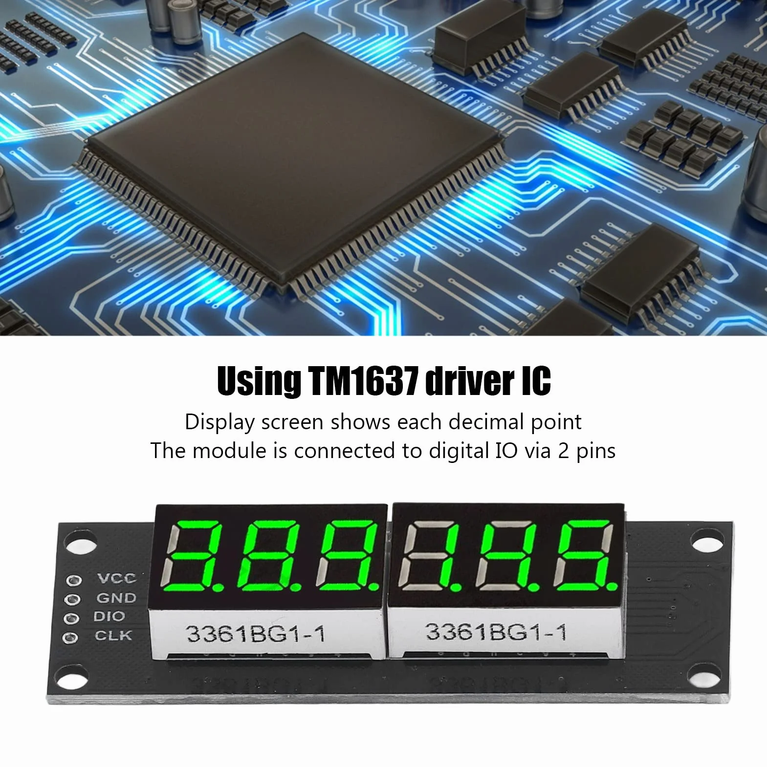 Cyfrowy zegar LED 6-bitowy 7-segmentowy TM1637 Clock Display Tube moduł 5 V