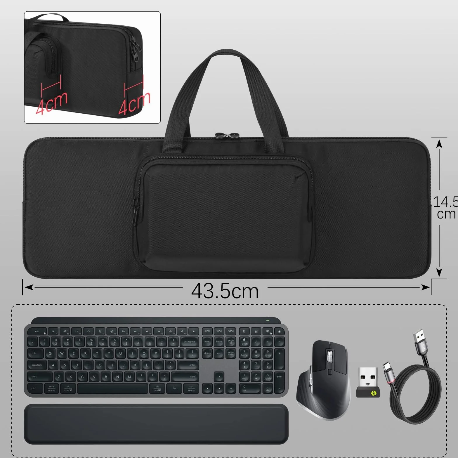Futerał do Logitech MX Keys S/MX Keys Series etui na klawiaturę 87-klawiszowa torba do przechowywania klawiatura pokrowiec ochronny