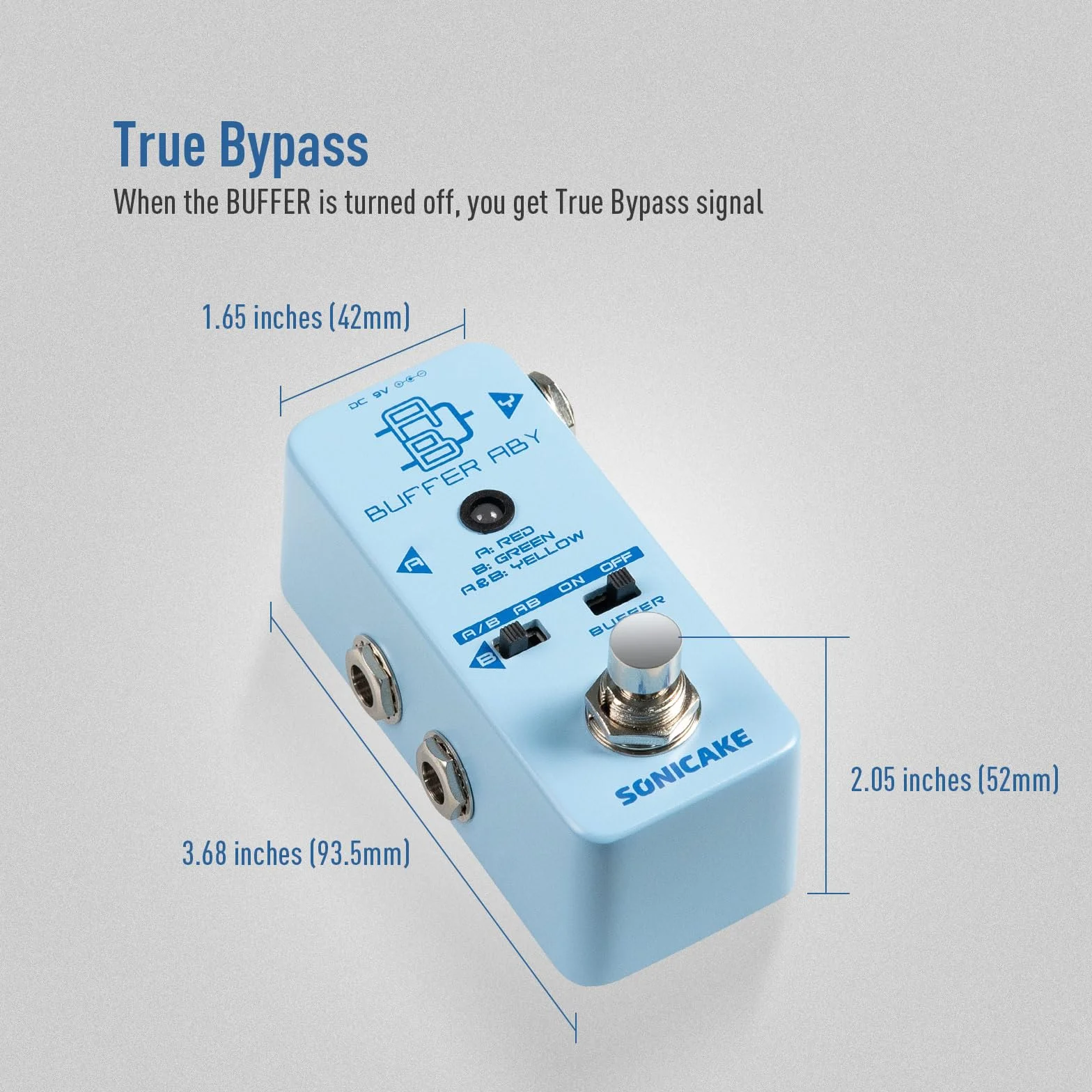 SONICAKE Line Selector AB przełącznik mini efektów gitarowych True Bypass z Buffer ABY