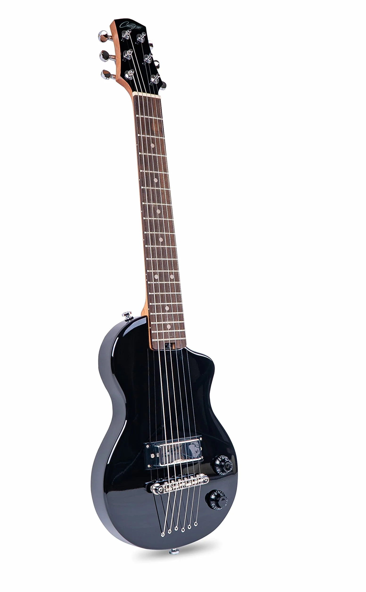 Carry-on By Blackstar BA226016 Mini Jet Black gitara elektryczna – idealna dla dzieci i dorosłych, początkujących i podróży, Czarna