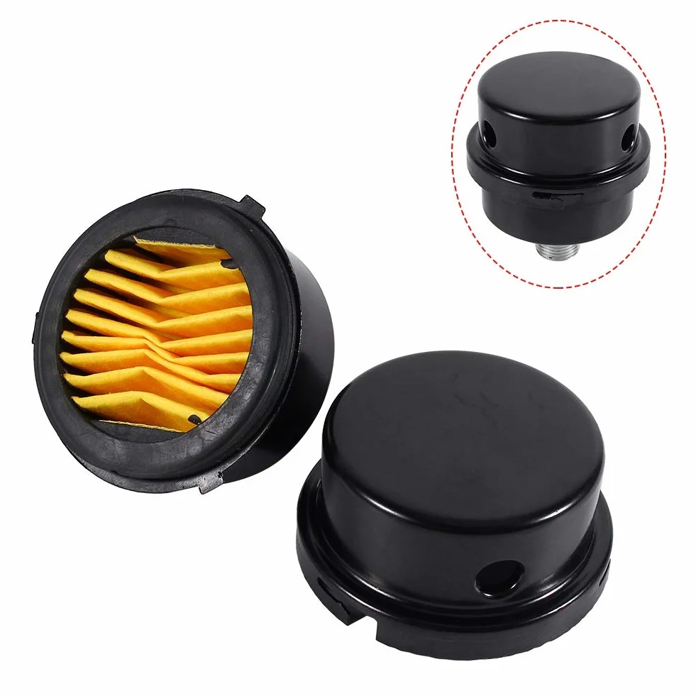 Nikou Części filtra oleju sprężarki powietrza tłumik, 3/8" 16 mm metalowy tłumik gwint dolotowy sprężarki powietrza do części zamiennych sprężarki powietrza filtr powietrza