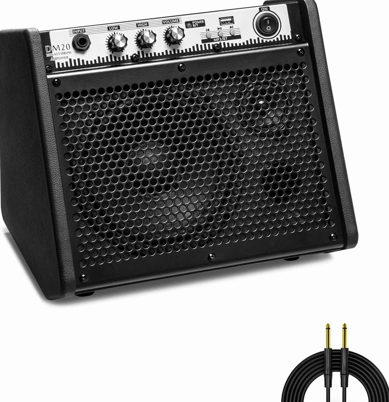 Coolmusic DM20 Bluetooth osobisty wzmacniacz głośnika do elektrycznego wzmacniacza bębna, klawiatury i gitary akustycznej (z przewodem)