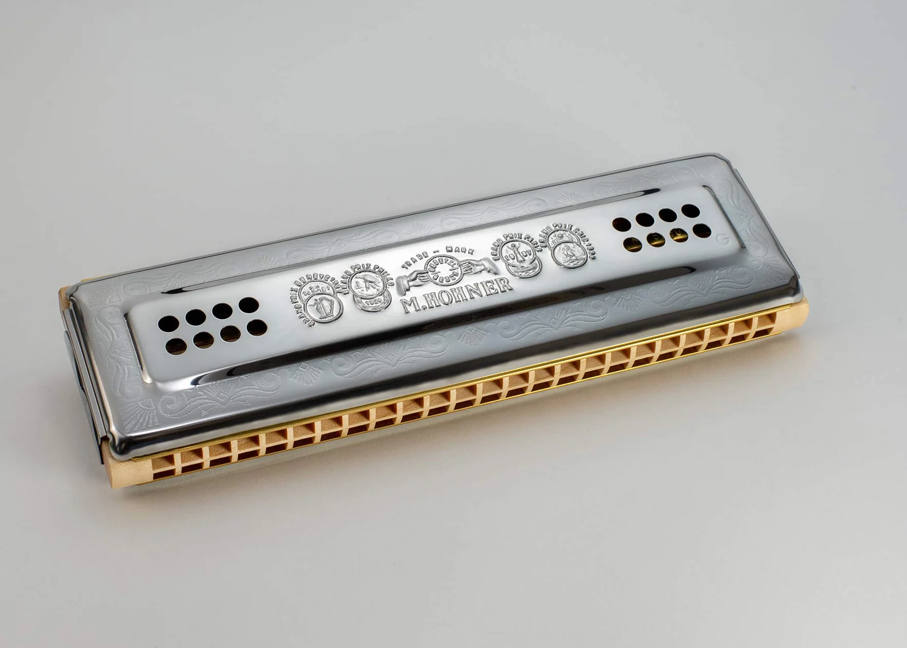 Hohner Harmonijka Ustna, Srebrny, 96 tonów, tonacja C/G