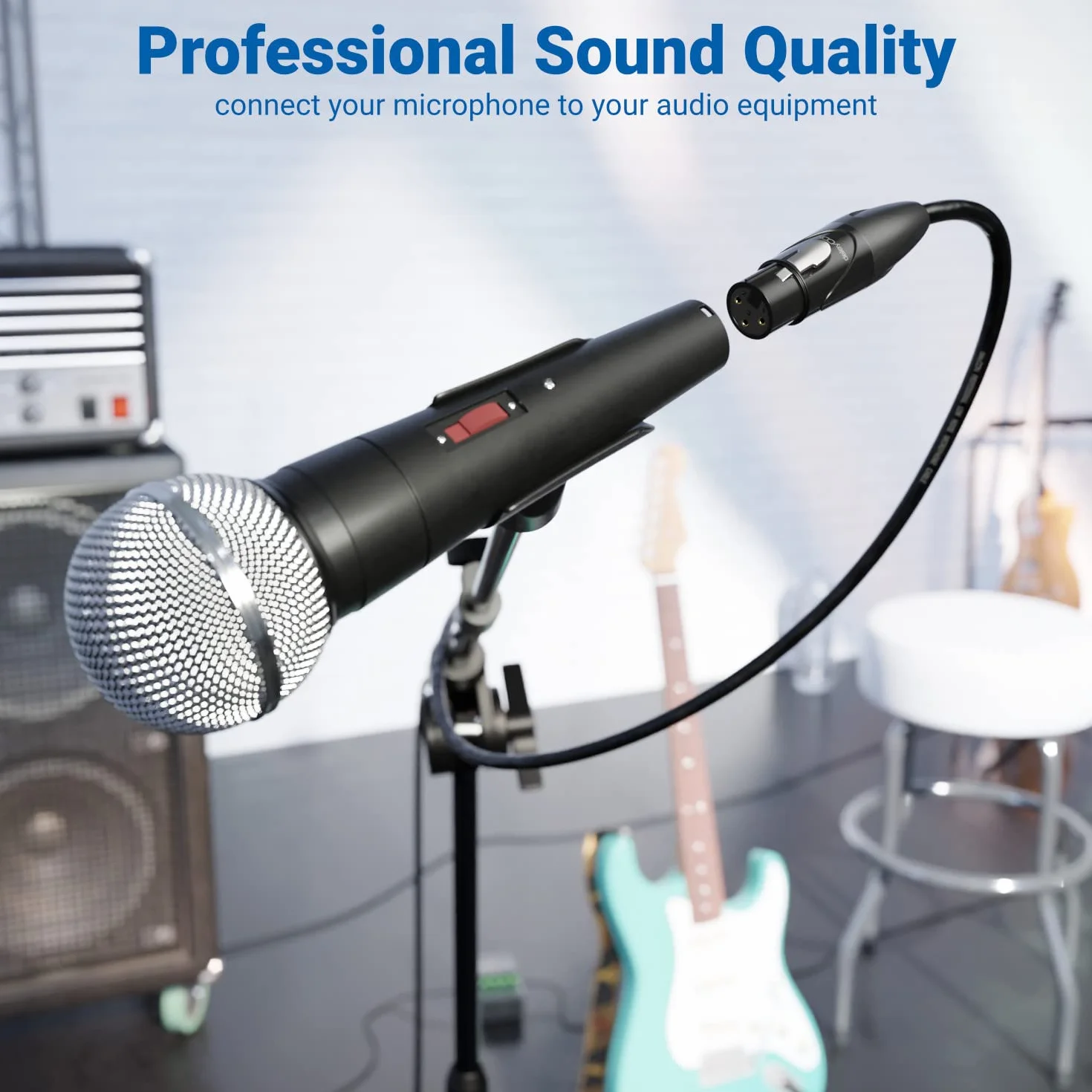 deleyCON 3,0m XLR Kabel Audio - Jakość Studyjna - z Czystej Miedzi OFC (AWG24) - Kabel Mikrofonowy z Eliminacją EMI i RFI - z Metalowym Zatrzaskiem i Pozłacanymi Stykami - 3-Biegunowy DMX