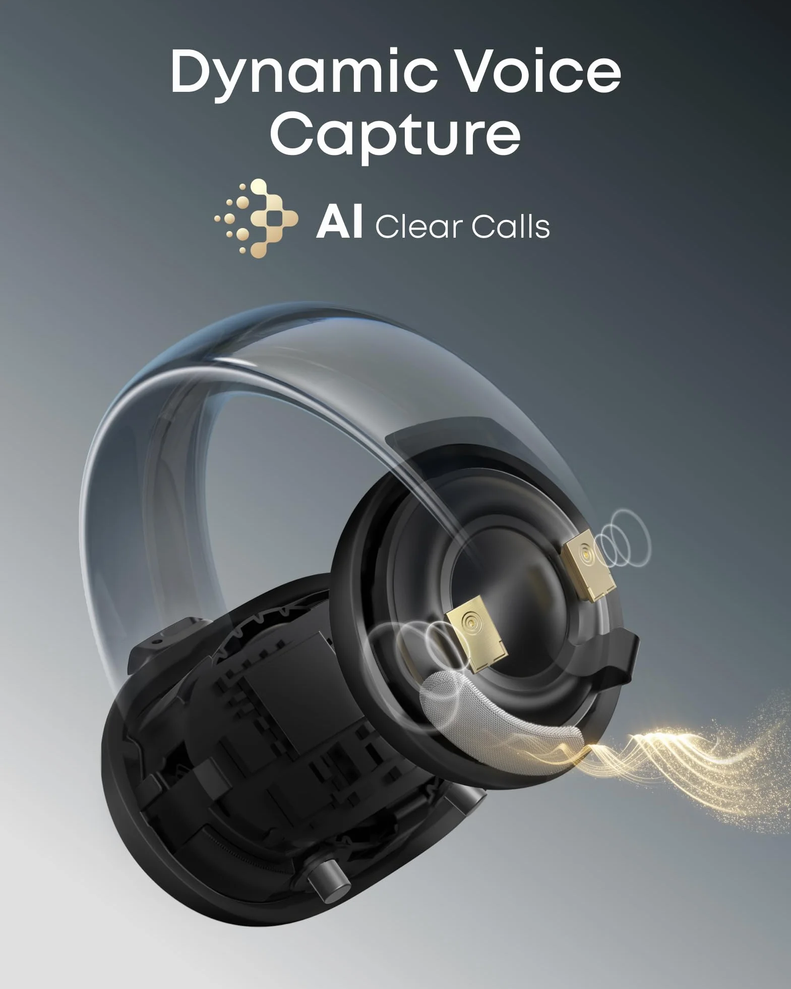 soundcore AeroClip by Anker, słuchawki z otwartym uchem, słuchawki z klipsem, komfort adaptacyjny, wyraźne połączenia z 4 mikrofonami i sztuczną inteligencją, stabilne dopasowanie, sterowniki 13 mm