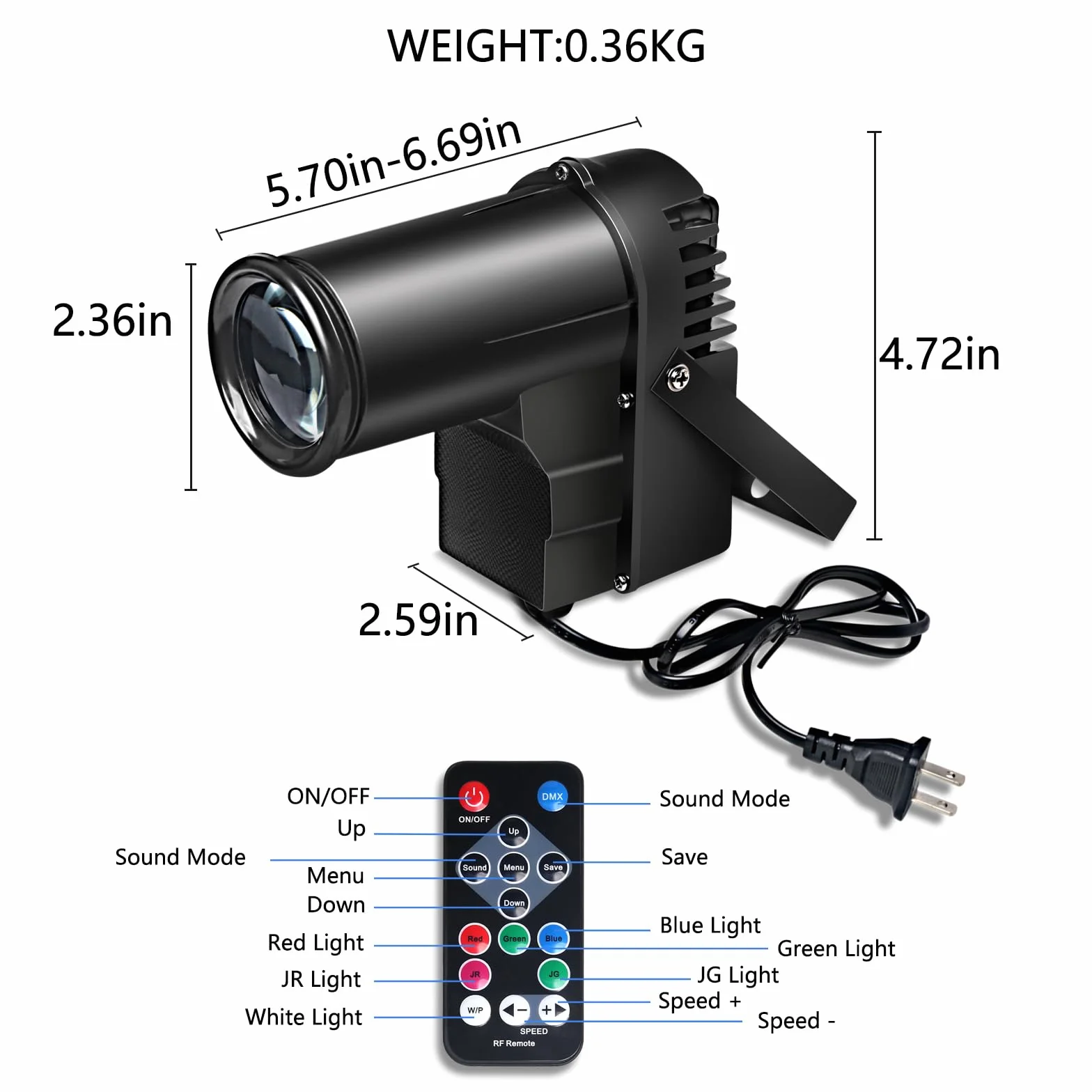 Reflektor punktowy LED 12 W do lustra