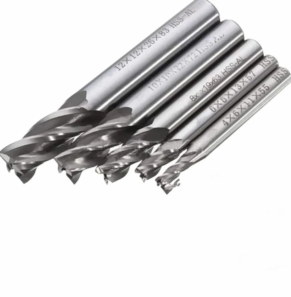 Wiertła frezowe, 5 szt. HSS CNC z węglika spiekanego 4 frez do frezów wiertła -4/6/8/10/12 mm do drewna stali aluminiowej tytanu