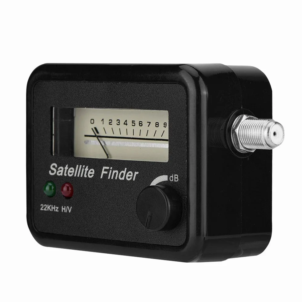 Cyfrowy Miernik Sygnału Satelitarnego, Wyszukiwarka Satelitów 9502 Mini Dekoder Sygnału Telewizyjnego Odbiornik Sygnału Telewizyjnego z Wyświetlaczem LCD, z Czarnym Tłem i Białą Wyszukiwarką Satelitar