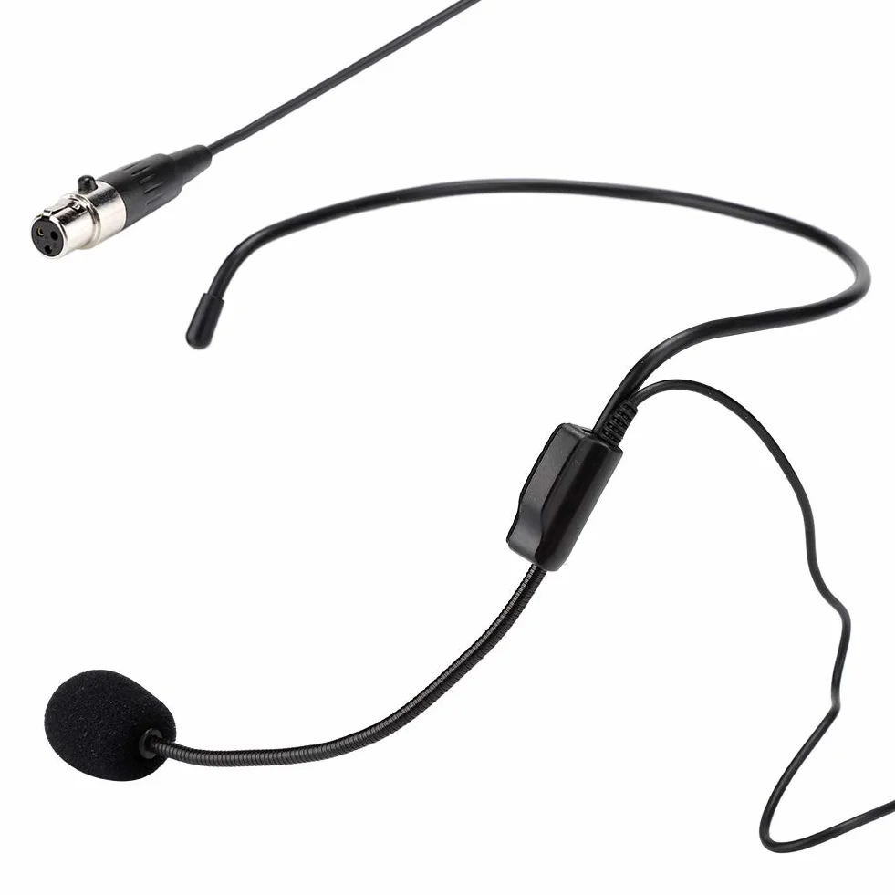 Zestaw Słuchawkowy Mini XLR Mic, Zestaw Słuchawkowy XLR, Mikrofony, Mini XLR 3 Piny TA3F Wtyczka Profesjonalny Bezprzewodowy Nakrycia Głowy Mikrofon Zestaw Słuchawkowy z Mikrofonem