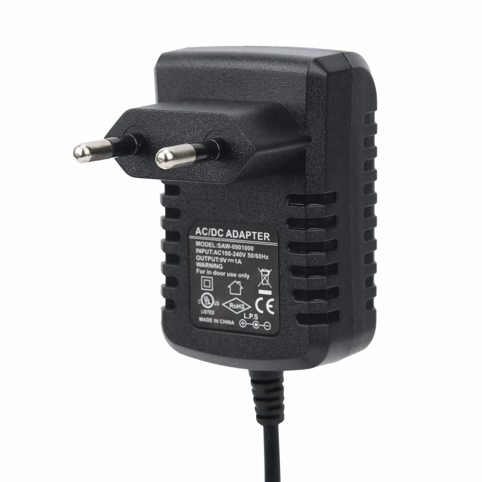 Zasilacz 9V 1A Kabel Zasilający 100-240V Ładowarka do Organów Elektrycznych Pedały Efektów Gitary Fortepianowej(EU Plug)
