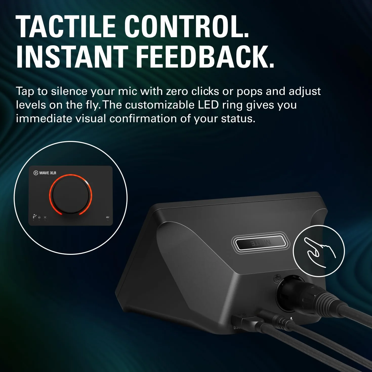 Elgato Wave XLR MK.2 - Interfejs audio USB i mikser DSP do mikrofonów XLR, wzmocnienie 80 dB, wbudowane efekty, sprzężenie zwrotne LED, wyciszenie dotykowe, współpracuje z Stream Deck, PC i Mac