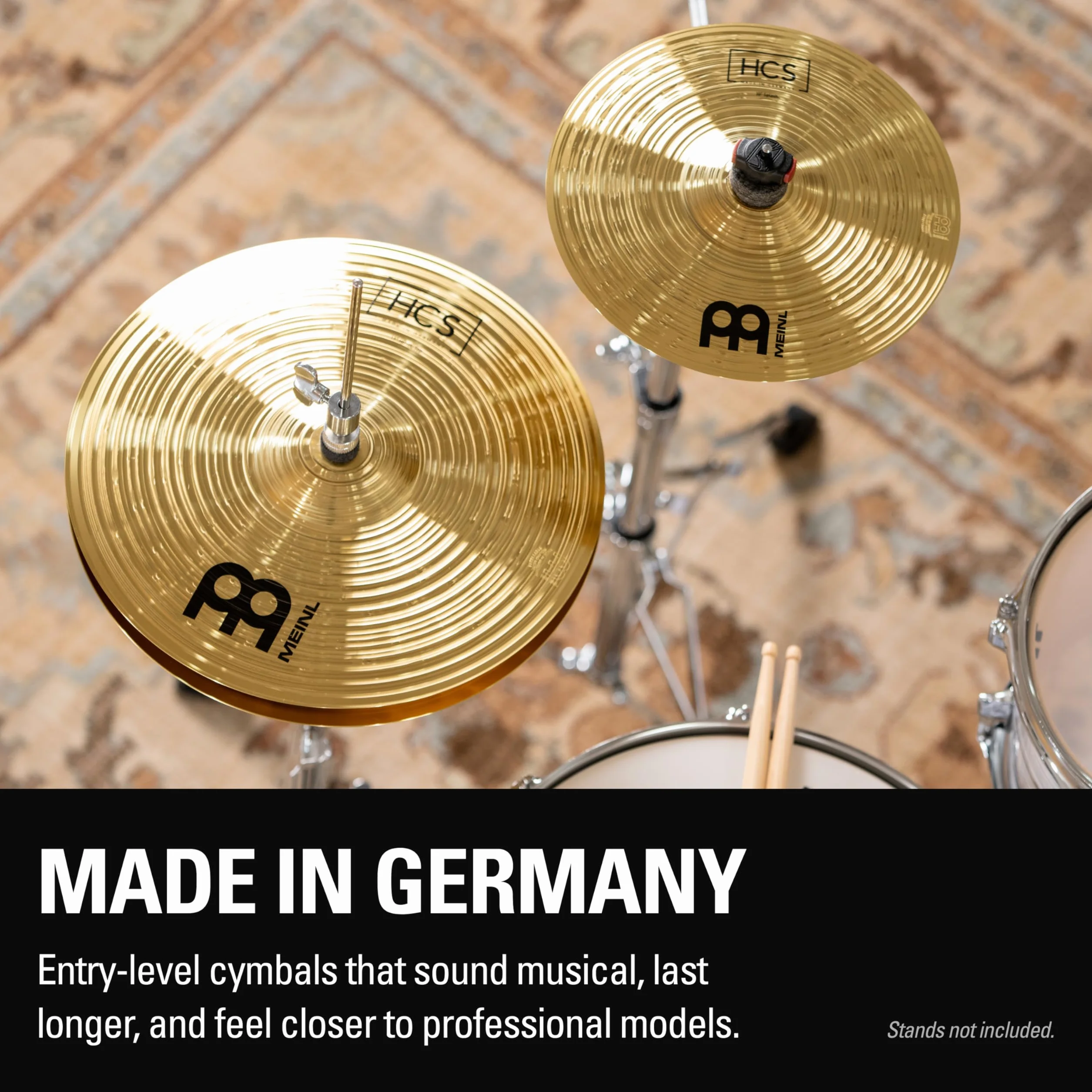 Meinl HCS Cymbal Set 13"HH, 14"C, 10" SP + Sticks - Zestaw talerzy
