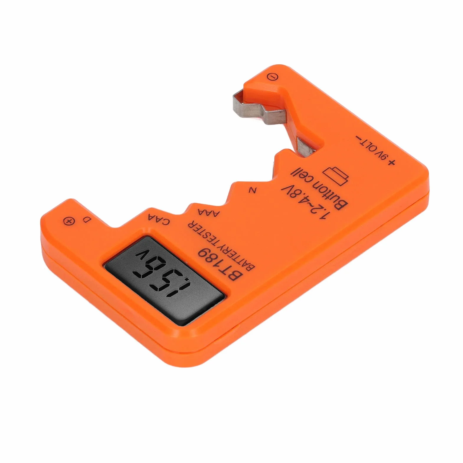 Tester Baterii, Wyświetlacz LCD Uniwersalny Kontroler Baterii do Baterii AA AAA 6F22 9V 1,5V, Tester Baterii do Baterii Domowych - Smal Electrical Equipment (Pomarańczowy)
