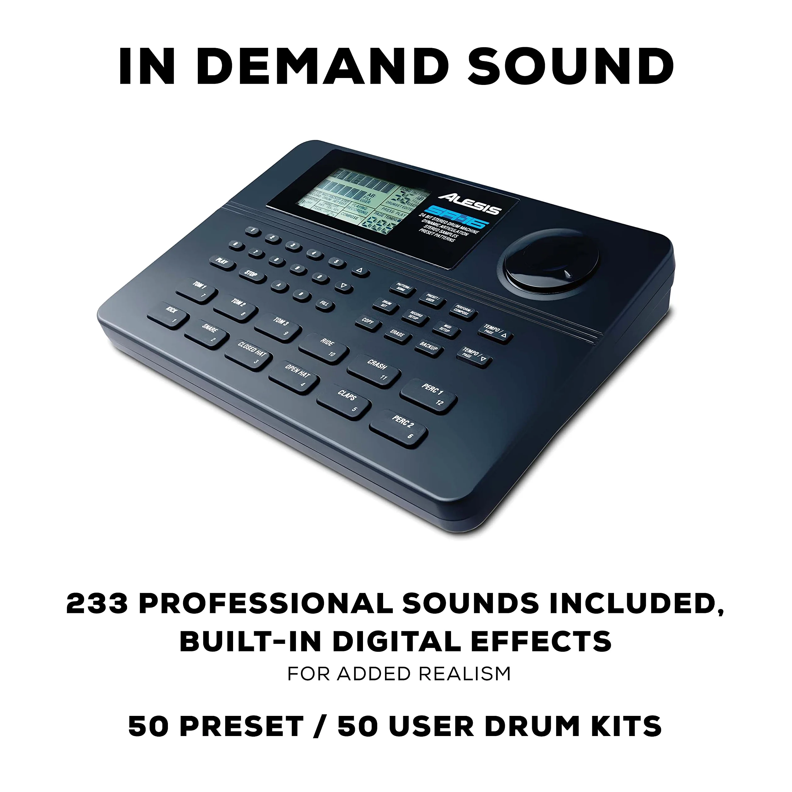 Alesis SR-16 – Studyjny klasyczny samodzielny automat perkusyjny z ponad 200 brzmieniami, wejściami/wyjściami o wysokich parametrach i efektami