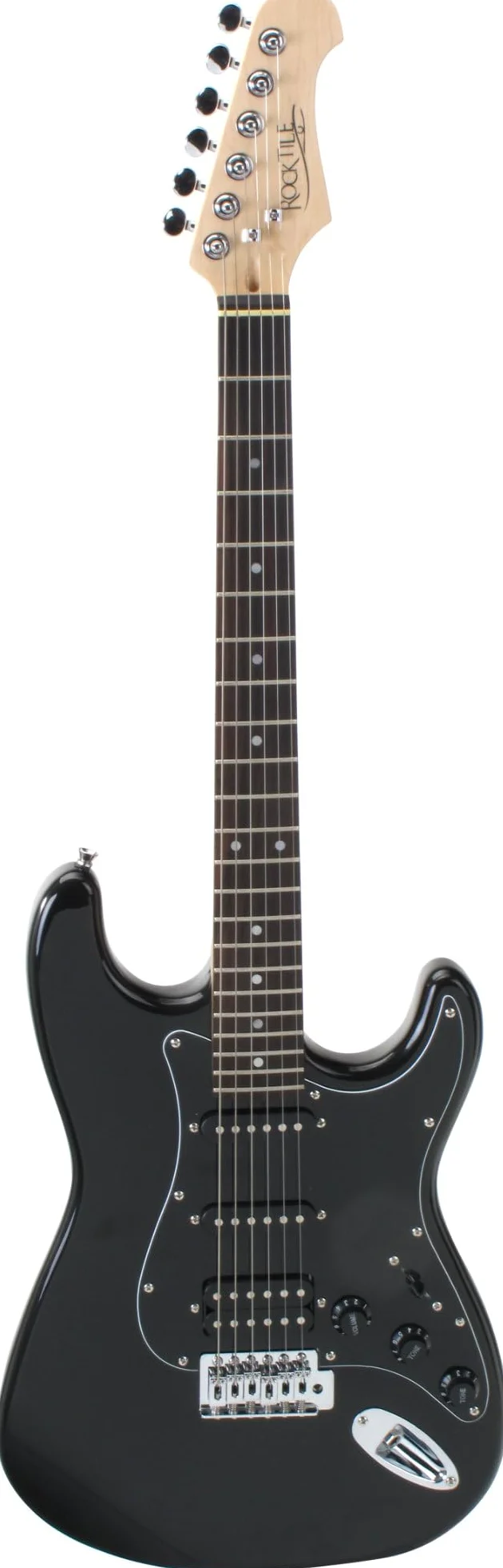 Rocktile Pro ST60-BK gitara elektryczna All Black AK20GR zestaw – korpus mahoniowy, humbucker i przetwornik Single-Coil, w zestawie wzmacniacz kombi i kabel – idealny zestaw do gitary elektrycznej dla