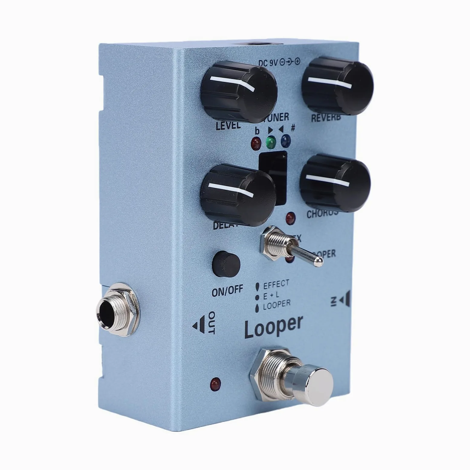 Jeffergarden Pedał Efektów Gitarowych, Procesor Multiefektów z Opóźnieniem Efektu Chóru Looper Reverb z Lat 40. i Wbudowanym Tunerem, do Występów na Scenie z gitarą elektryczną