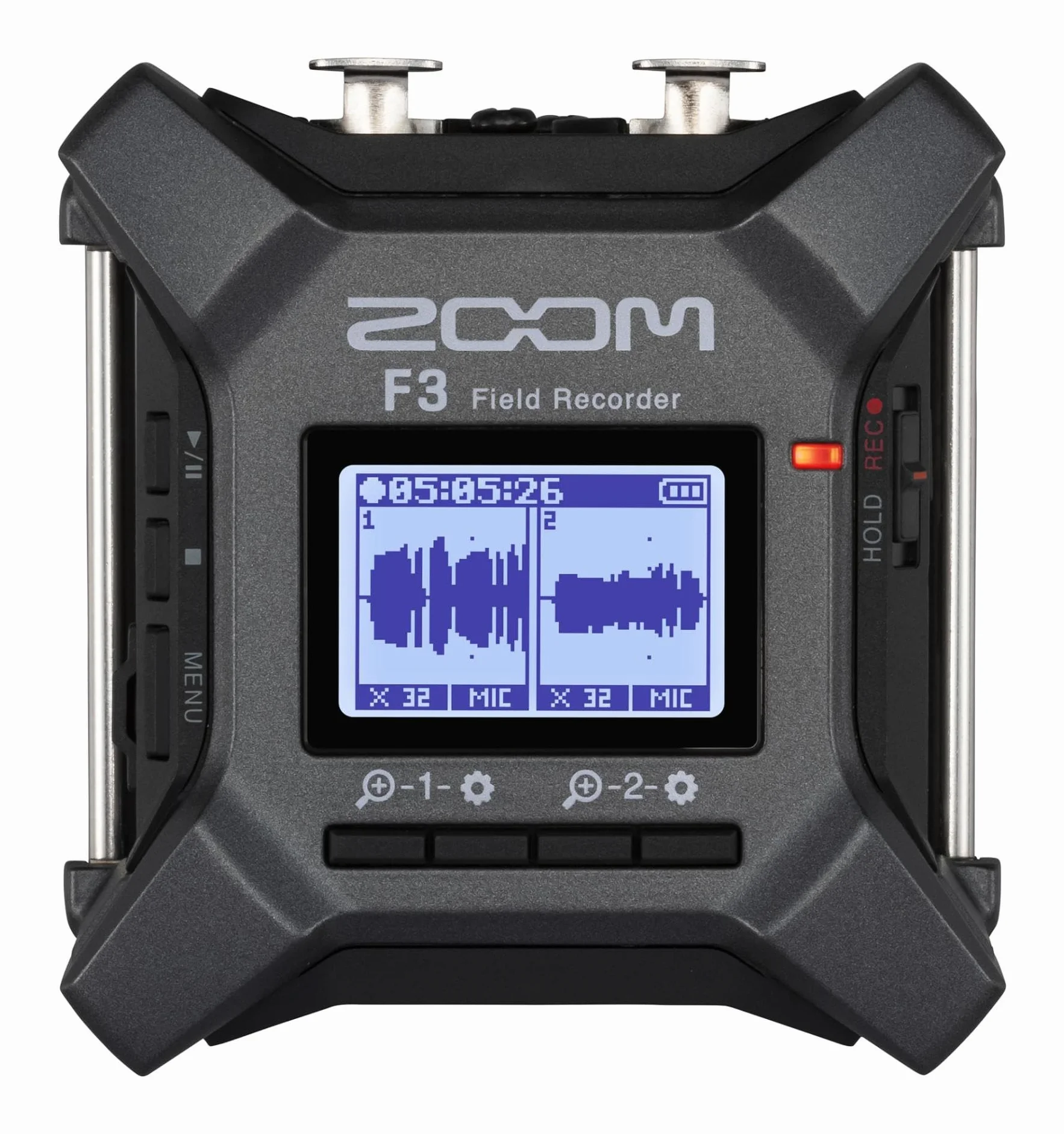ZOOM F3 Rejestrator terenowy – Kompaktowy 2-ścieżkowy rejestrator audio z nagrywaniem 32-bit float – Do podcastów, wywiadów, nagrań na żywo – Antracyt