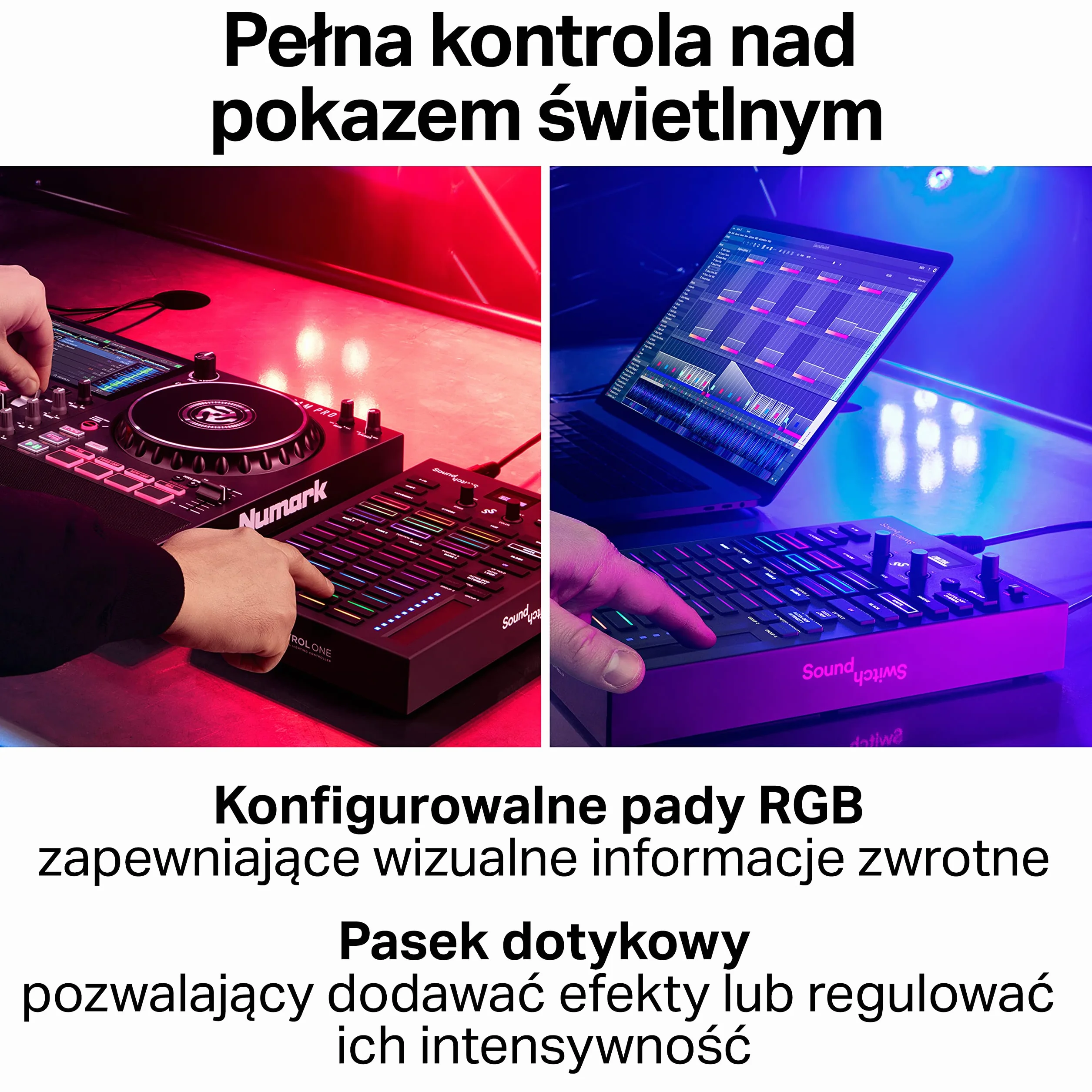 SoundSwitch Control One - Profesjonalny Sterownik DMX Oświetleniadla DJ-ów z 3-Miesięcznym Dostępem do SoundSwitch Oraz Obsługą DMX i Phillips Hue
