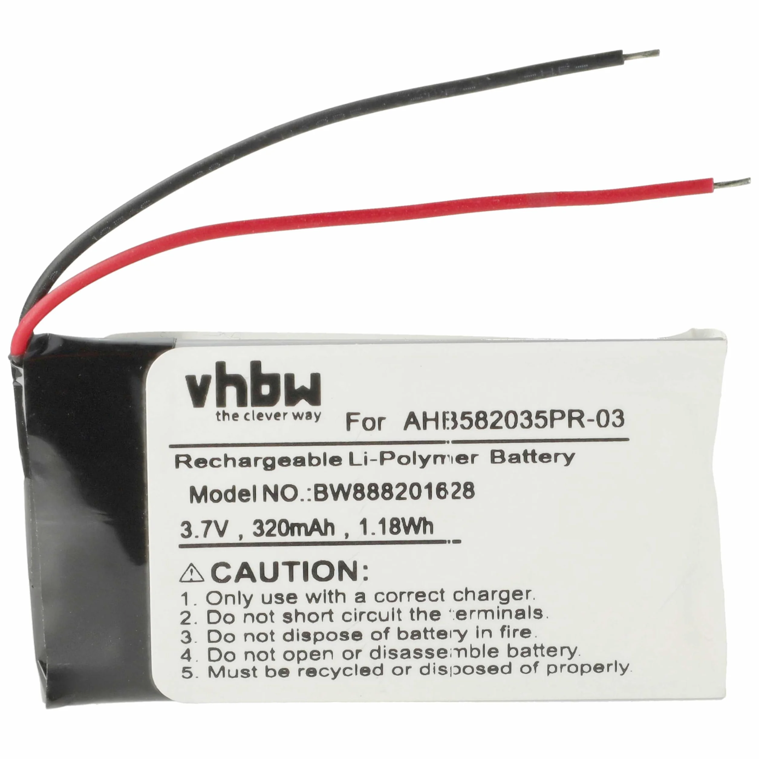 vhbw Bateria zamienna do Jabra AHB582035PR-03 do zestawu głośnomówiącego telefonu konferencyjnego (320 mAh, 3,7 V, litowo-polimerowy)