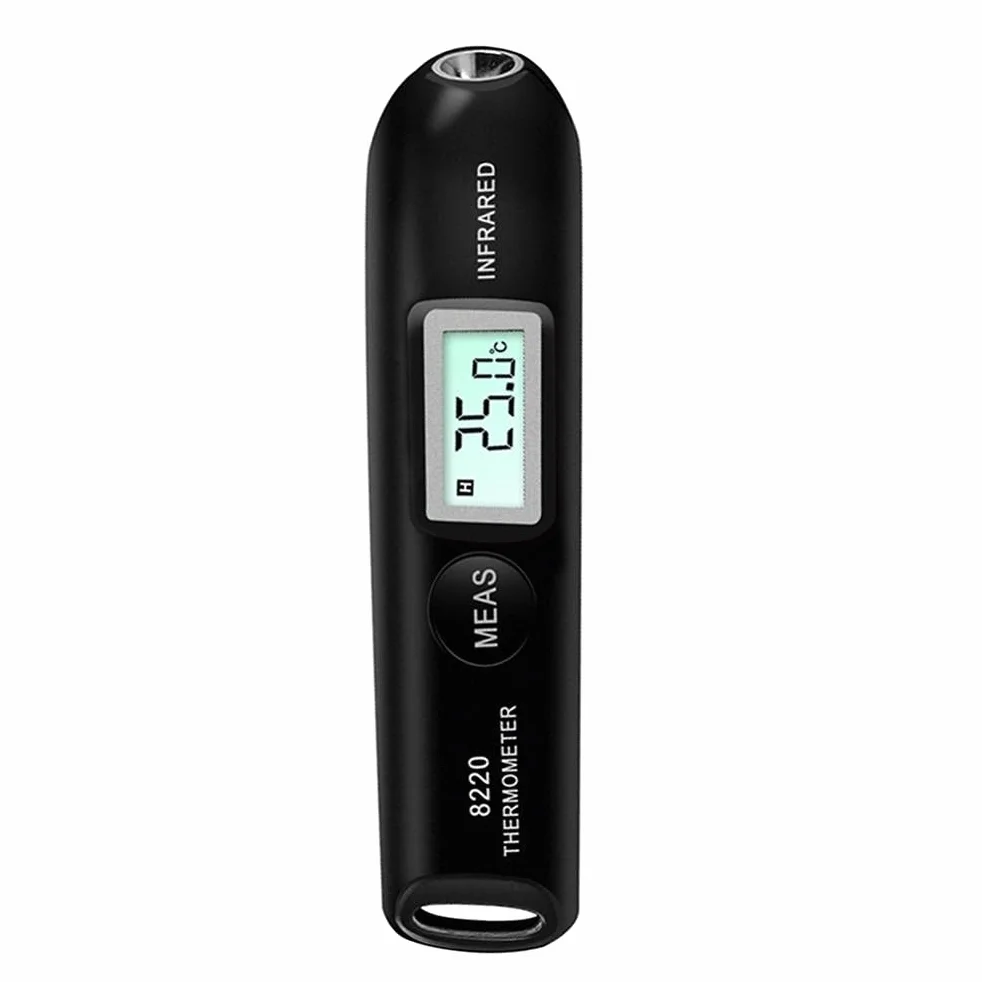 Bezdotykowy Termometr na podczerwień w Kształcie Długopisu Cyfrowy Kieszonkowy Termometr Testowy Mini Miernik Temperatury LCD Tester Stopni Celsjusza (black)