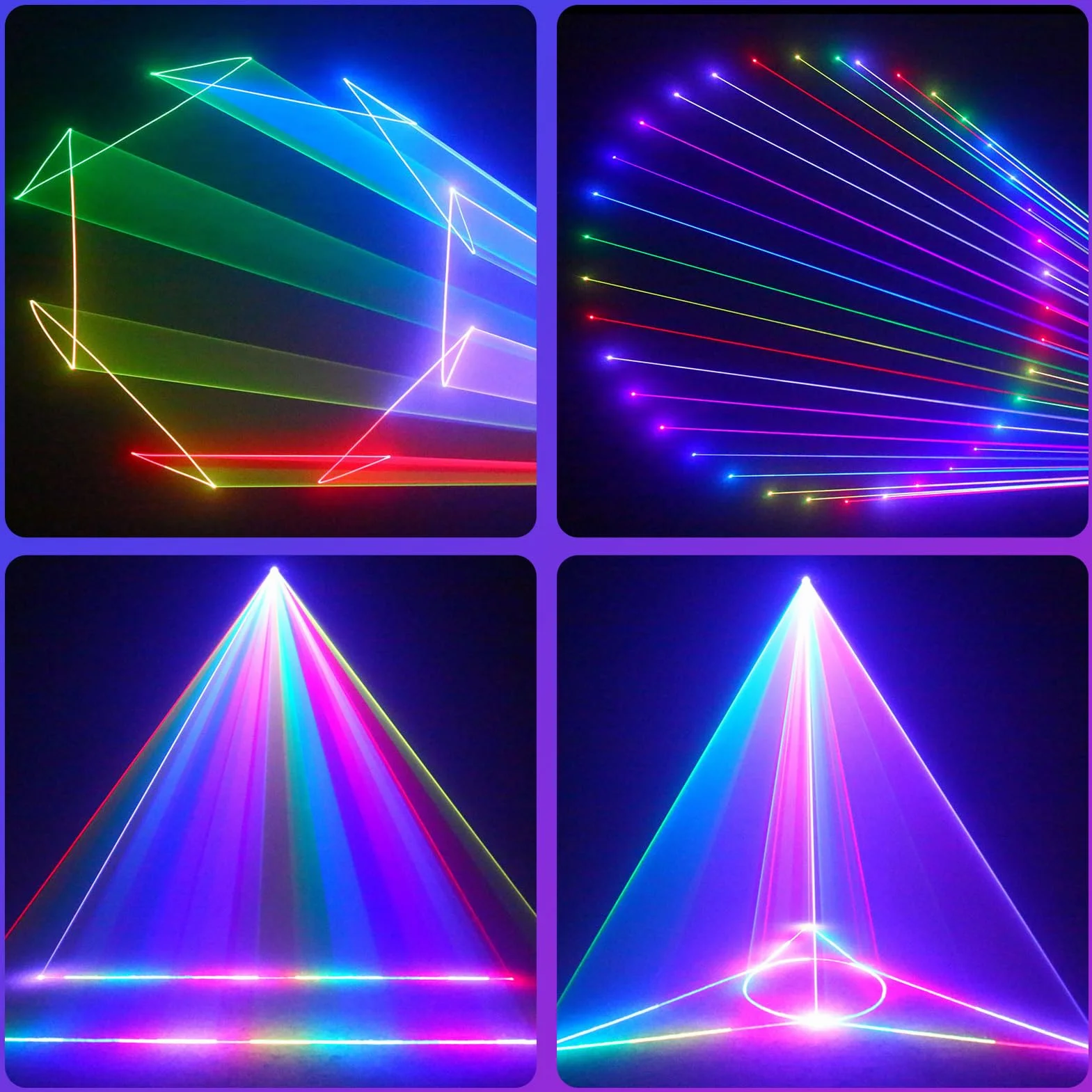 YIKANWEN Profesjonalne oświetlenie imprezowe DJ – 170+ 3D RGB reflektor animacyjny, aktywacja dźwiękiem i DMX512, sterowanie za pomocą aplikacji do pokazów scenicznych, dyskoteek klubowych