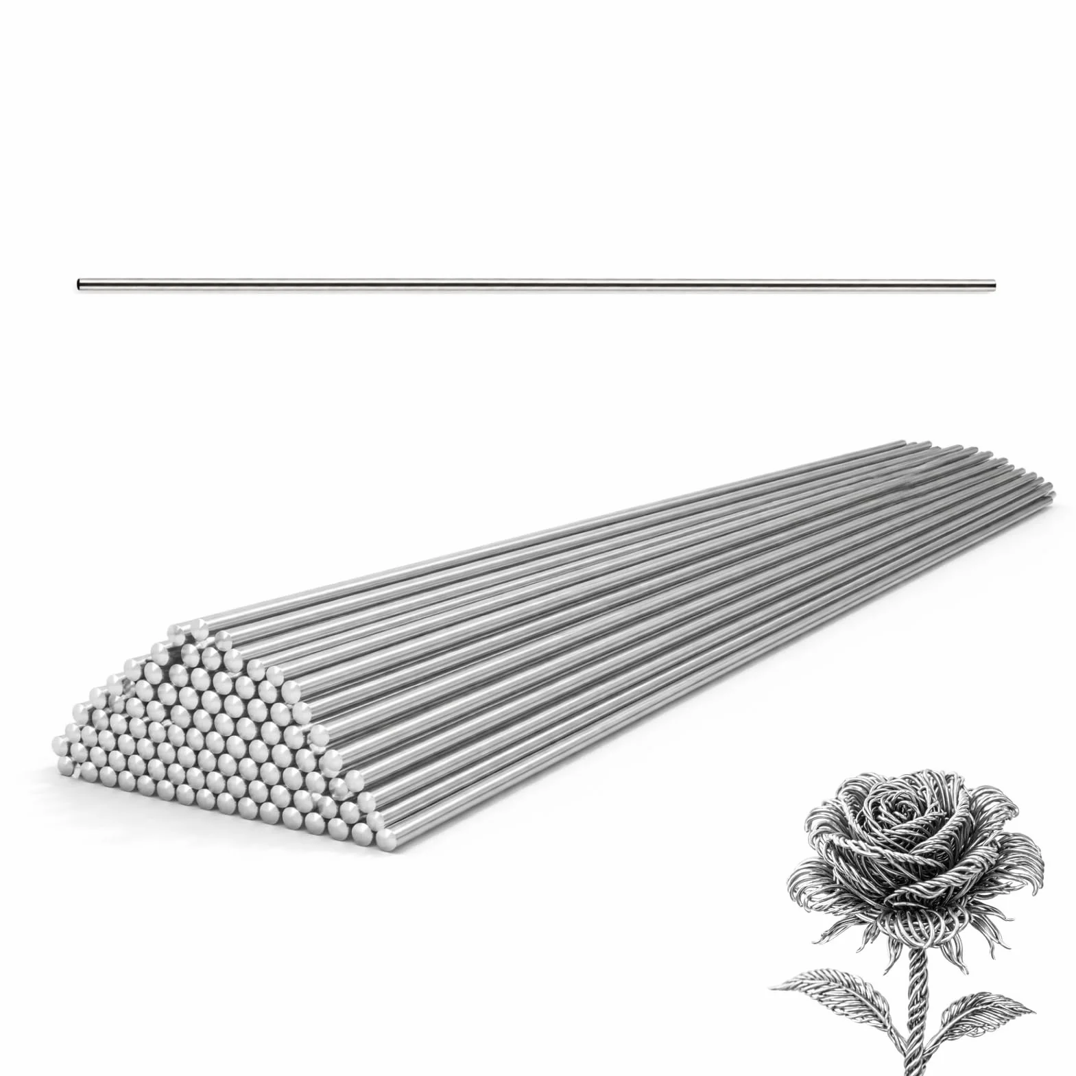 50 szt. Drut stalowy, sprężyna, 2 mm x 300 mm, drut ze stali sprężynowej 1 mm do modelarstwa samochodowego (0,5 x 300 mm, 50 szt.)