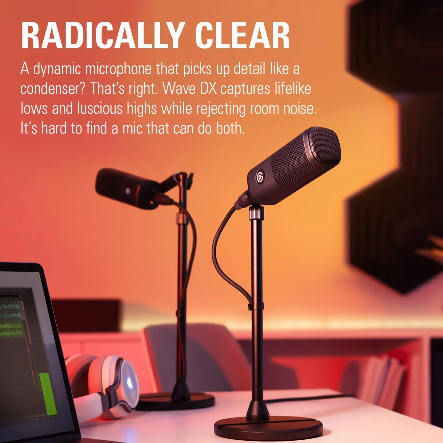Elgato Wave DX dynamiczny mikrofon XLR kardioidalny eliminacja zakłóceń optymalizacja mowy podcasty transmisje