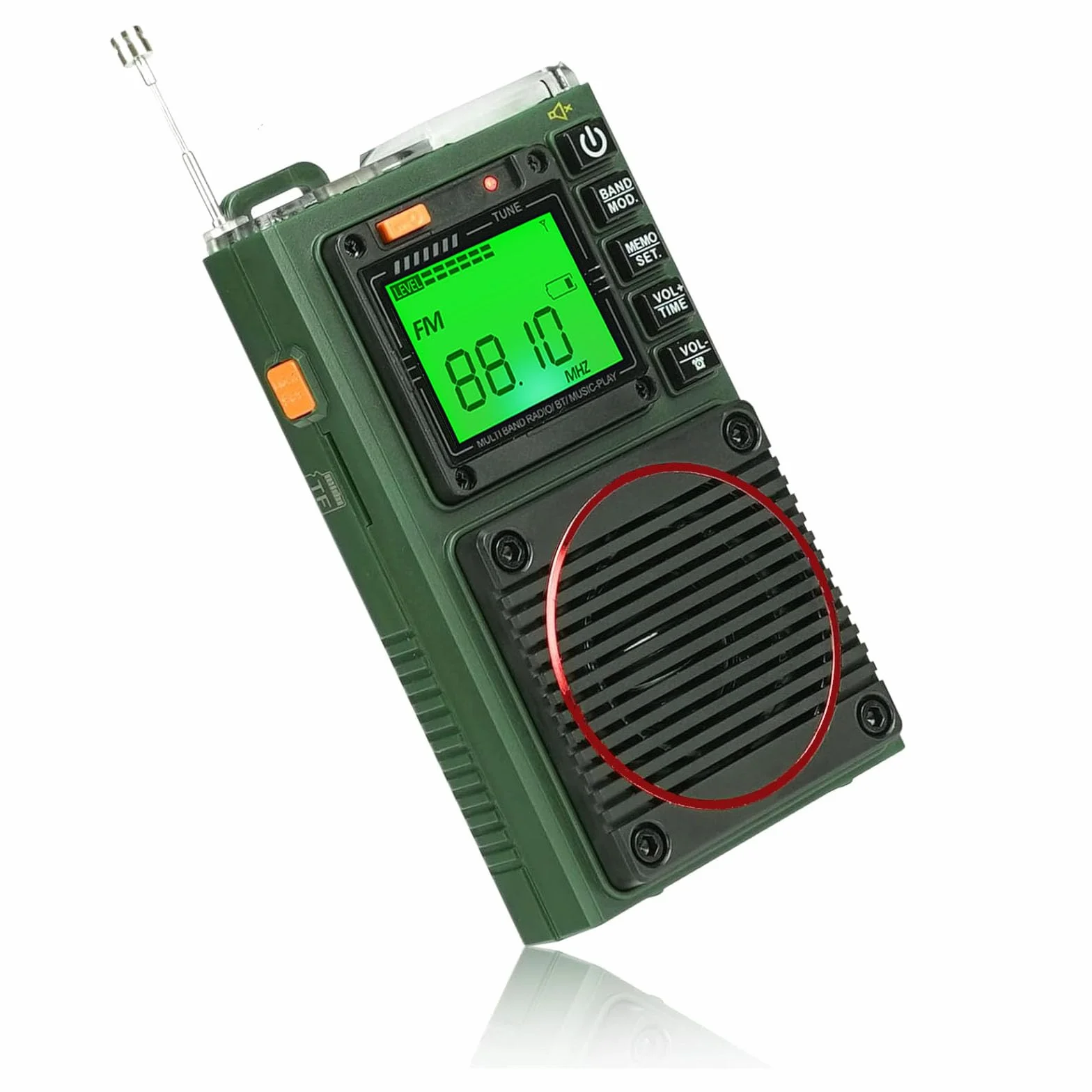 Retekess TR111 przenośne radio krótkofalowe, FM VHF AM SW WB Band Radio, obsługa aplikacji Smart Remote, MP3/TF, Bass Stereo SOS, zastosowanie dla entuzjastów