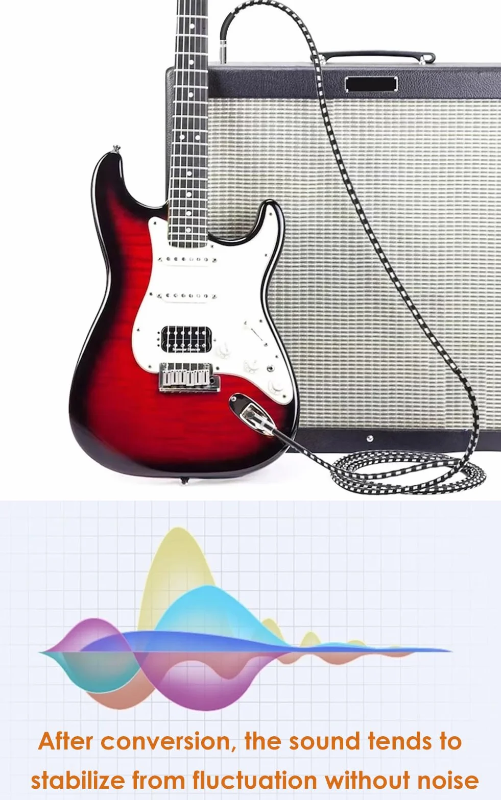 Kabel instrumentalny 3 metry, kabel do gitary elektrycznej TS 6,35 mm do gitary basowej, pleciony kabel jack 6,35 mm, kabel audio pod kątem prostym, czarny biały