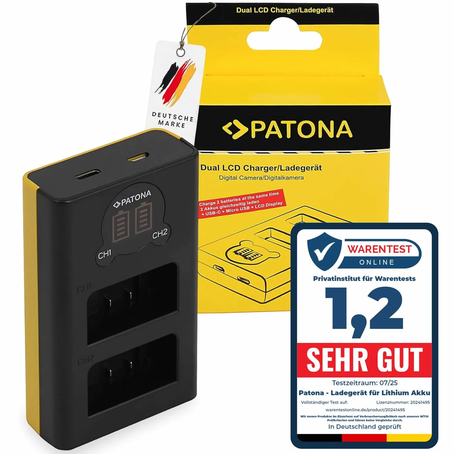 PATONA EN-EL25 EN-EL25 Ładowarka - 1911 USB Dual LCD Mini - Kompatybilna z Nikon Z50 Z fc - Zasilana przez USB-C lub Micro-USB