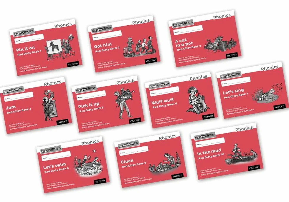 Read Write Inc. Phonics: Red Ditty Black & White Books (Mixed Pack of 10)