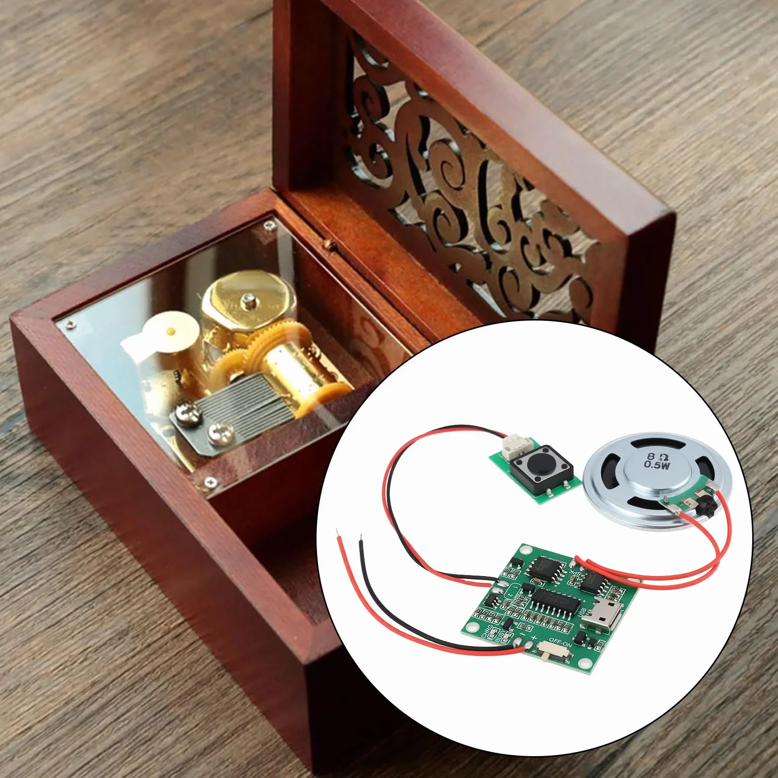 8M Sound Modul Programmierbare MP3 WAV Musik Player with Speaker for DIY Birthday Music Box Greeting Card 4.5-5V