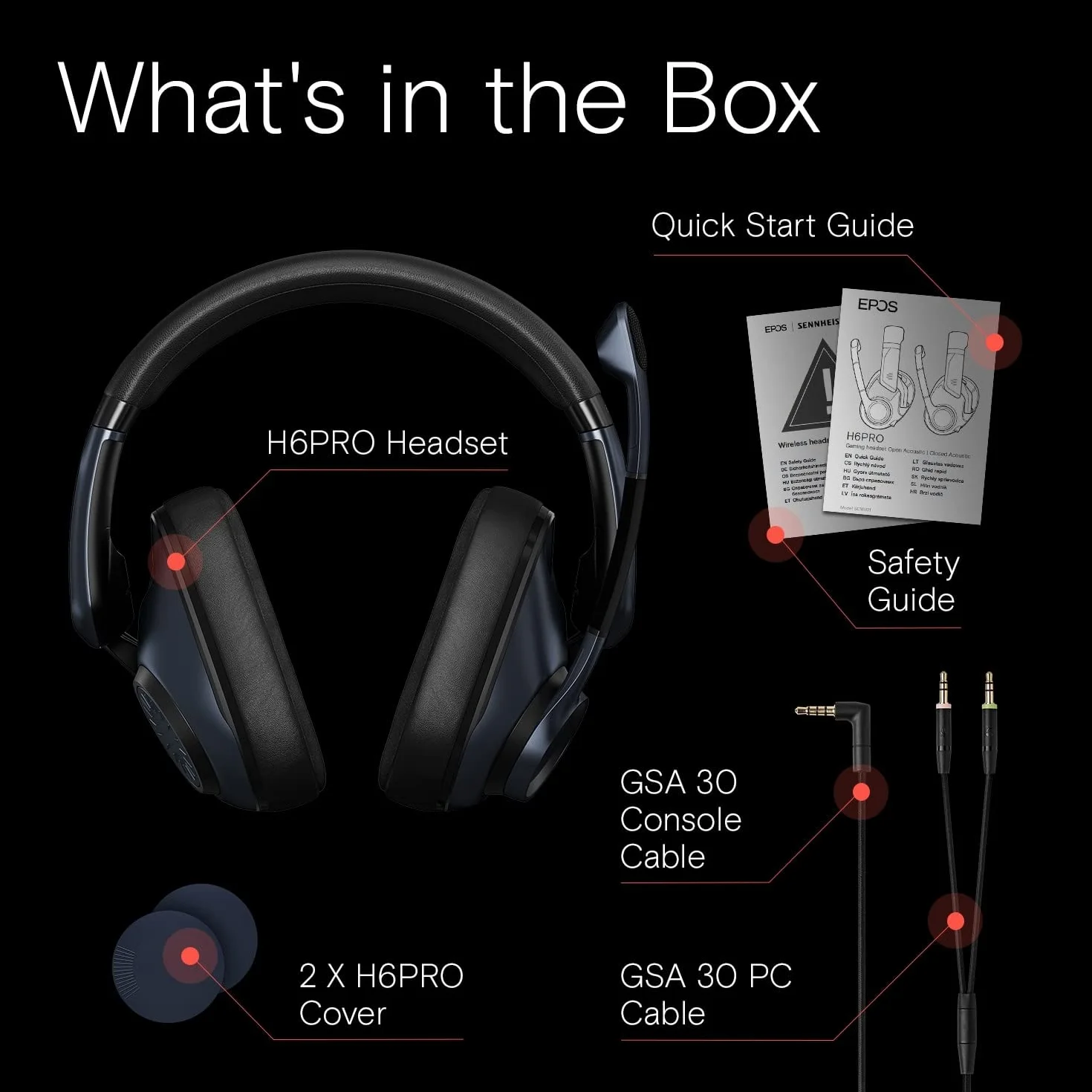 EPOS H6Pro Closed, Słuchawki do zestawu słuchawkowego z mikrofonem - Nauszne - Zamknięta akustyka - Lekki pałąk - Podnieś, aby wyciszyć - Wygodne - PC, Mac, PS4, PS5, Xbox Series X, Xbox One, Przełącznik Nintendo (czarny)