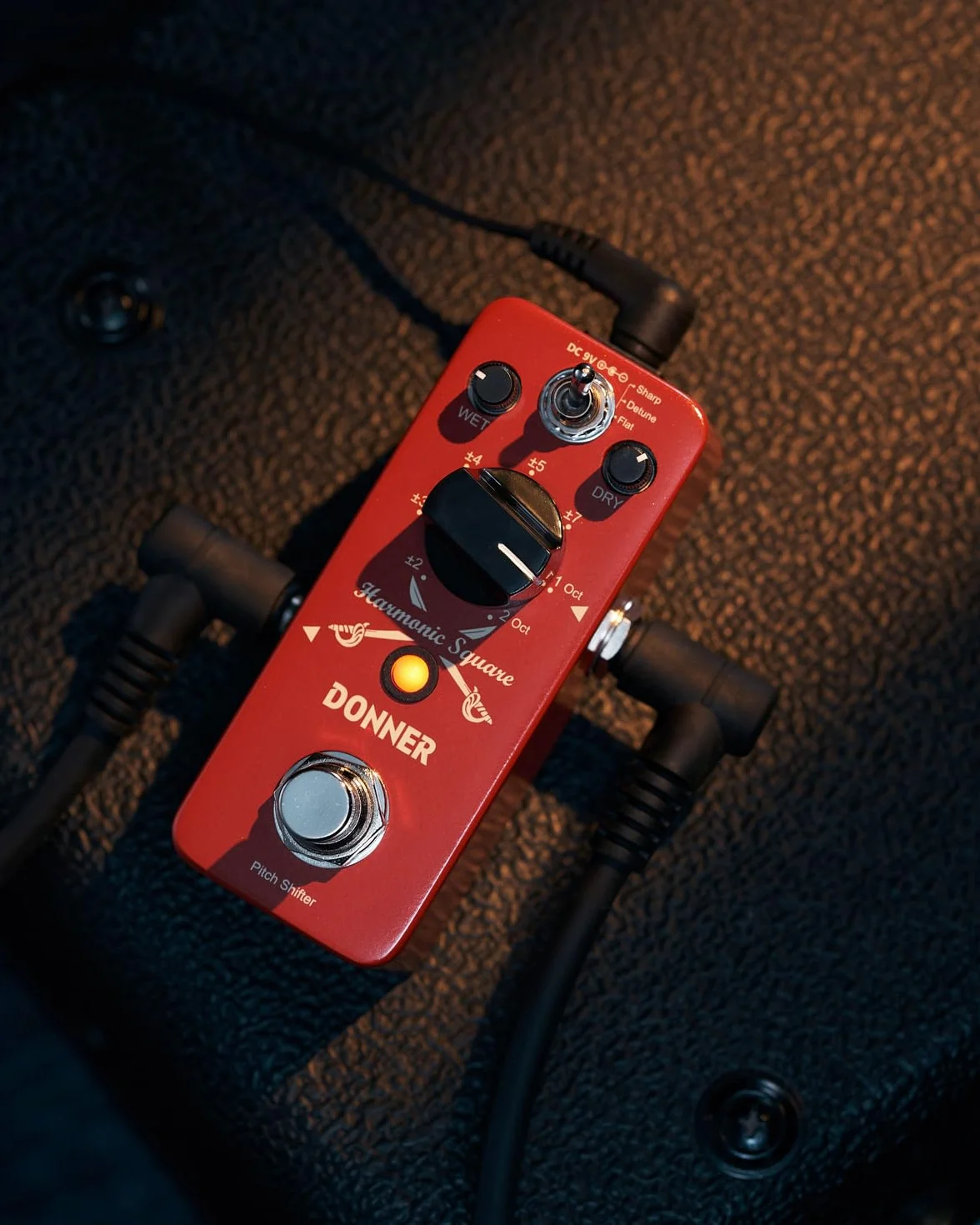 Donner Octave Pedał gitarowy, harmoniczny kwadratowy cyfrowy oktawy pedał skok zmiany biegów 7 typów zmian 3 tryby tonowe ostre Detune płaskie prawdziwe bypass