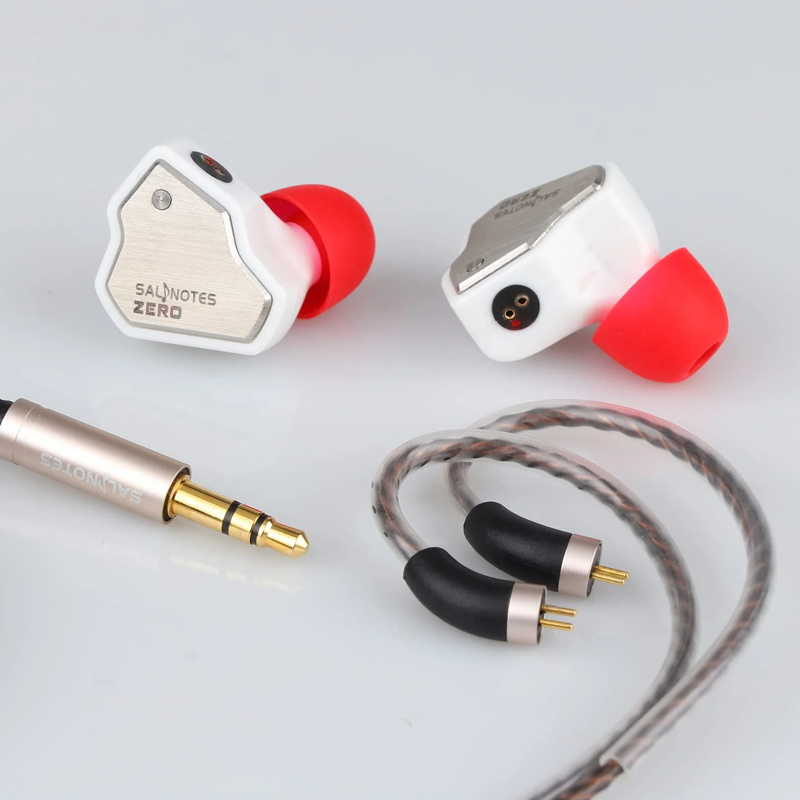 7Hz Salnotes Zero Słuchawki douszne Hi-Fi IEM 10 mm, membrana kompozytowa, stal nierdzewna, kabel OFC 2-pin, biały