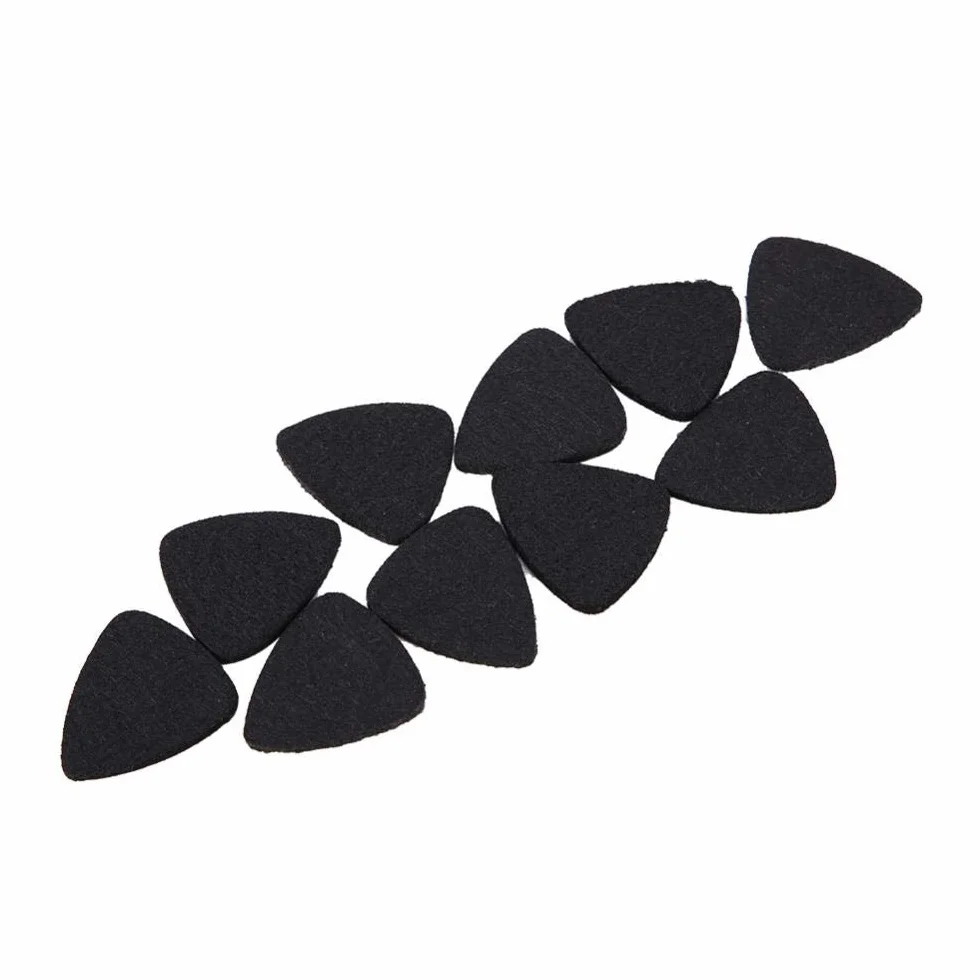Dilwe 10 szt. plektronów z filcu wełnianego 3 mm do gitary ukulele (czarne)