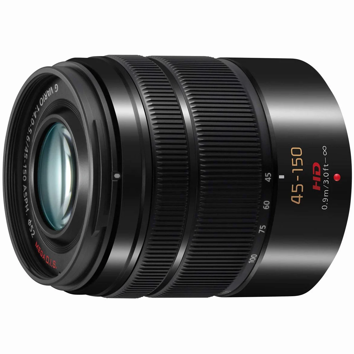 Panasonic H-FS45150 LUMIX G VARIO teleobiektyw zmiennoogniskowy (ogniskowa 45–150mm/90–300mm, przyszłona F4.0–F5.6, filtr φ52mm, micro 4/3), czarny