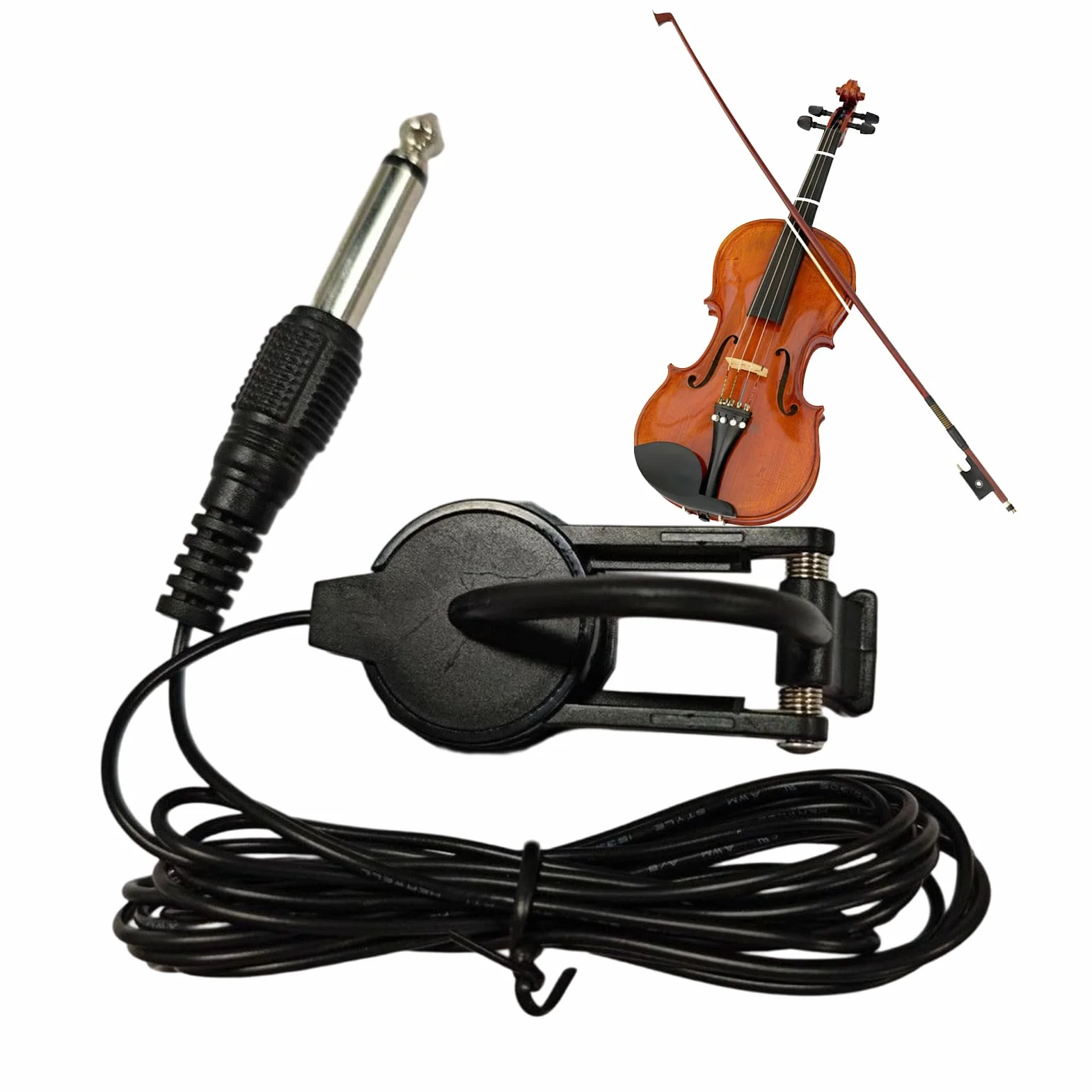 Przetwornik akustyczny - przetwornik do gitary akustycznej z klipsem - pomoc do odtwarzania audio, materiały instrumentów strunowych na koncert, skrzypce mandolinowe, ukulele