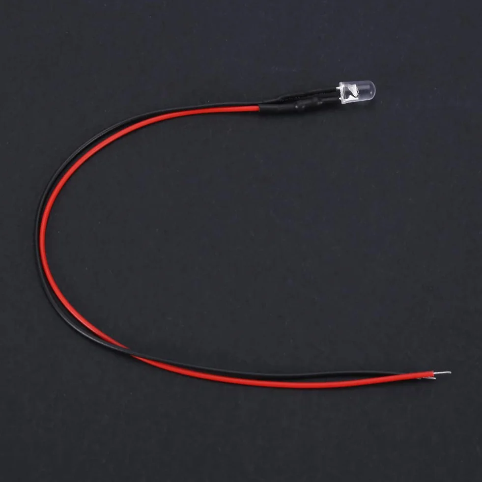 Kabel Świetlny LED 5mm, 12V, 0.06W, 20cm, 10 Sztuk, Wielokolorowy, do Modyfikacji Samochodów i Komputerów