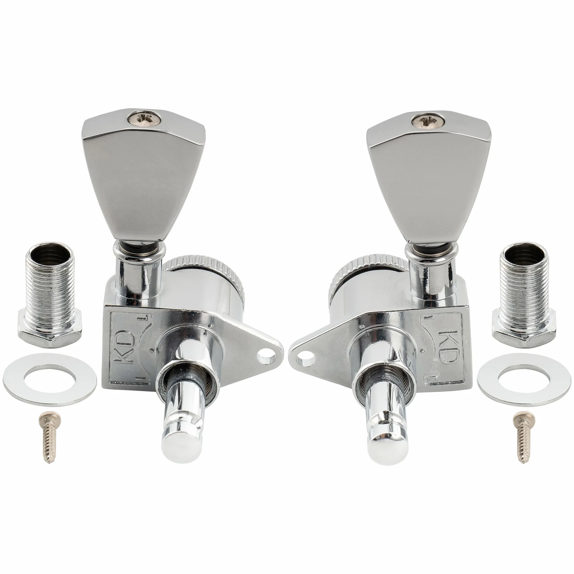 Musiclily Pro R18K 3R3L Klucze Blokowane Przełożenie 1:18 Gitaryowe Tuner Blokujące Kołki do Strojenia z Przyciski Keystone do Gitary Akustycznej Elektrycznej, Chrom
