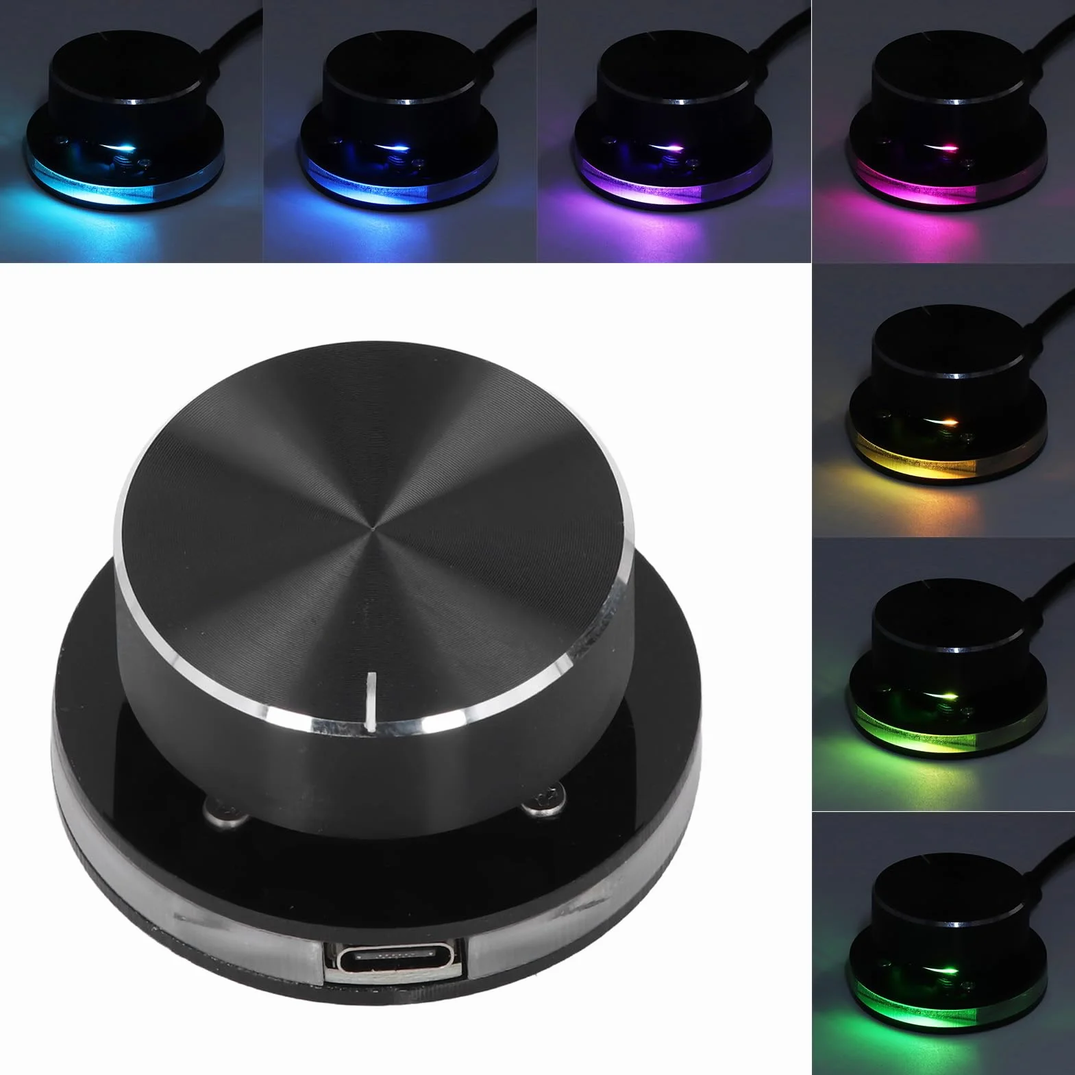 Pokrętło Sterowania Objętościami USB, Multimedia RGB Light Controller z Klawiszem Skrótów dla Systemu Laptopa z Systemem Android System PC