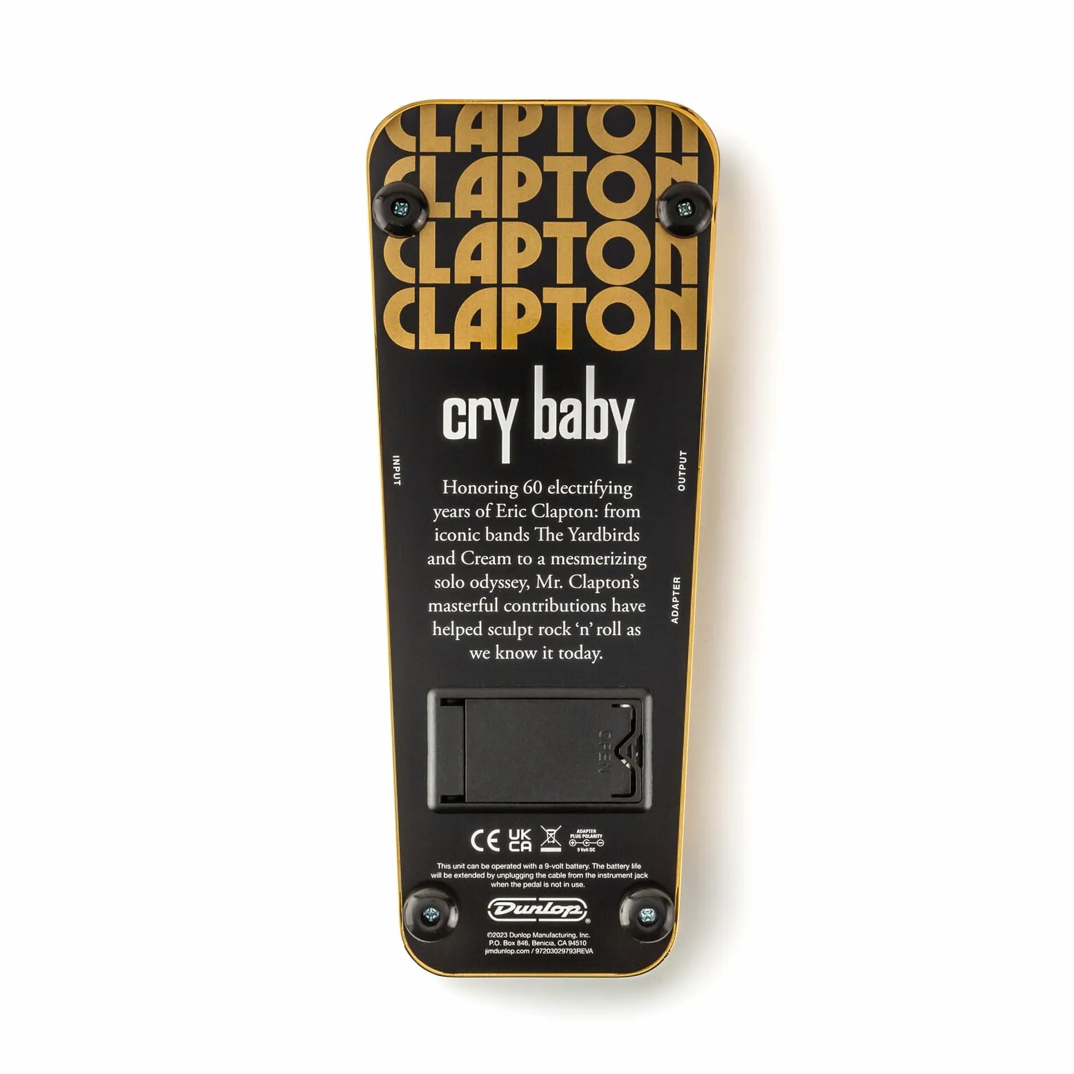 Dunlop EC95 Eric Clapton Cry Baby Wah do gitary elektrycznej, kultowy dźwięk, kontrola tonu i elegancki design ze złota