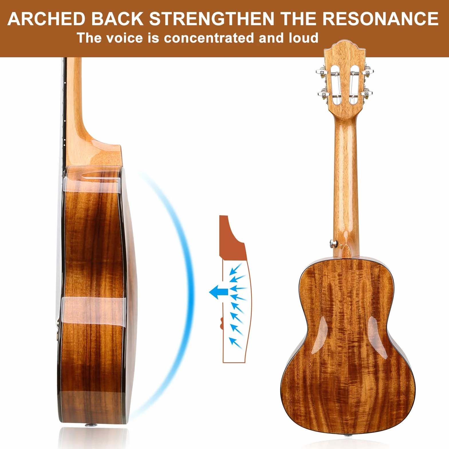 Ukulele koncertowe 23-calowe Koa Wood