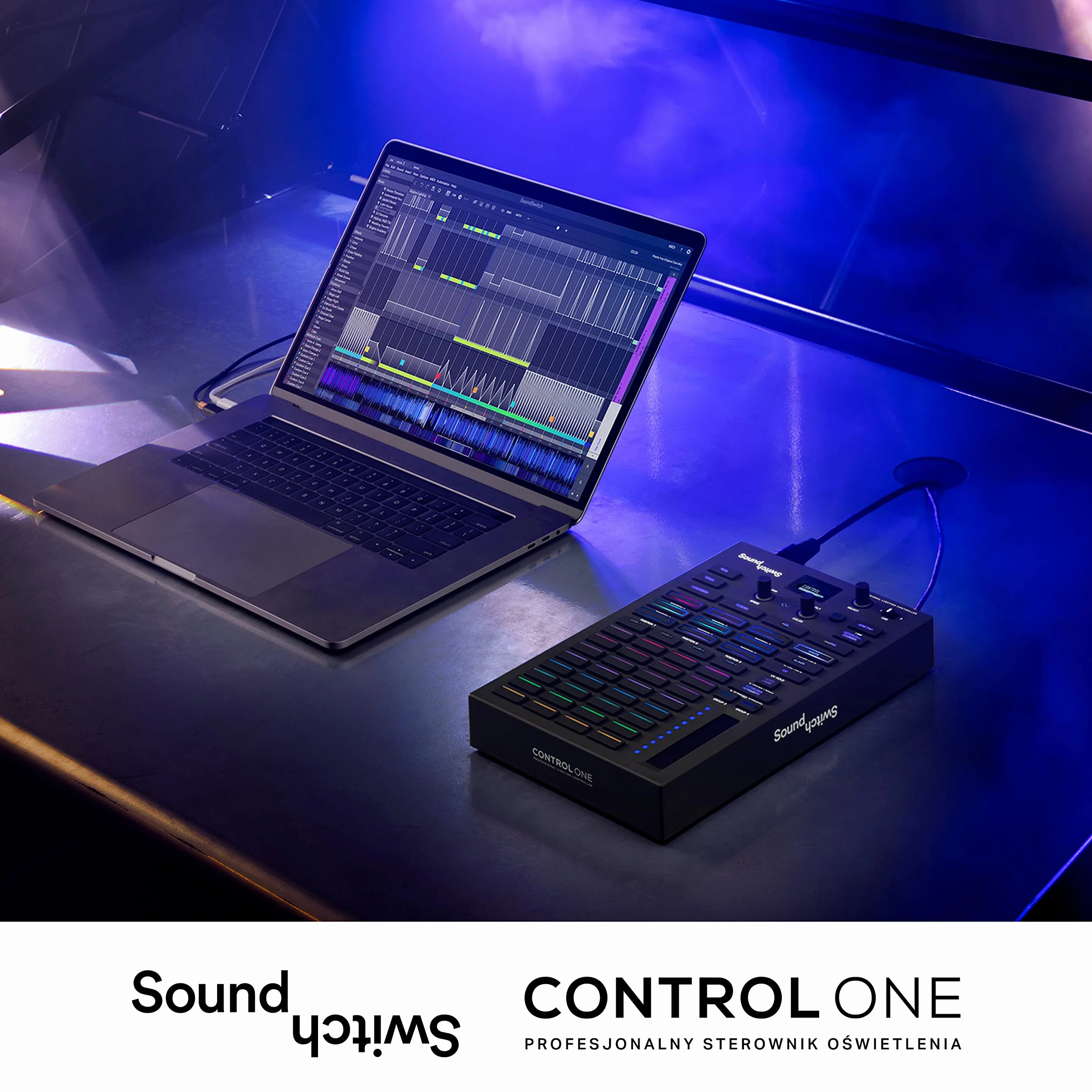 SoundSwitch Control One - Profesjonalny Sterownik DMX Oświetleniadla DJ-ów z 3-Miesięcznym Dostępem do SoundSwitch Oraz Obsługą DMX i Phillips Hue