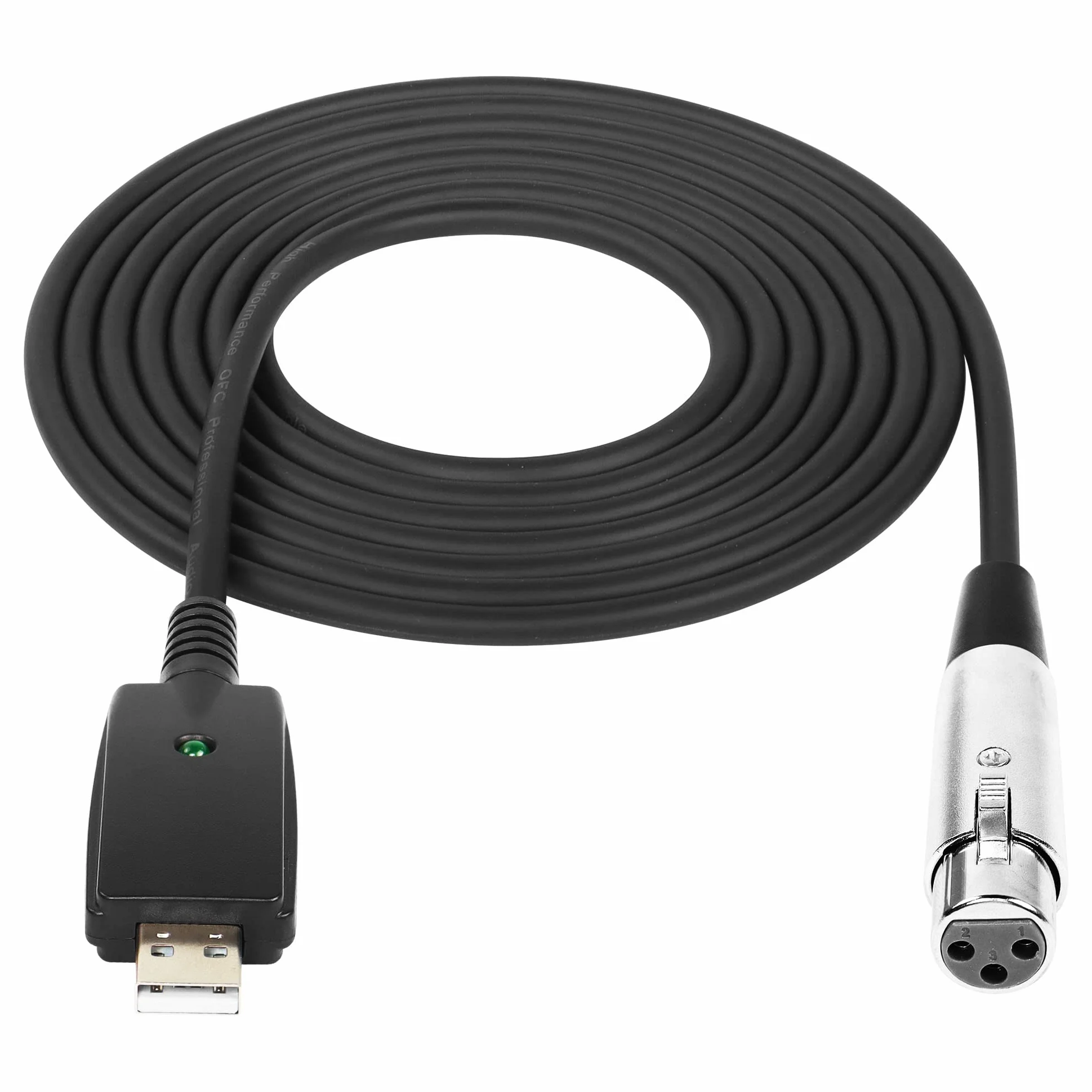 SinLoon Câble de microphone USB vers XLR 3 m USB mâle vers XLR żeński konvertisseur 3 broches Câble Audio de Studio pour instruments d'enregistrement de chant karaoké lub mikrofonów