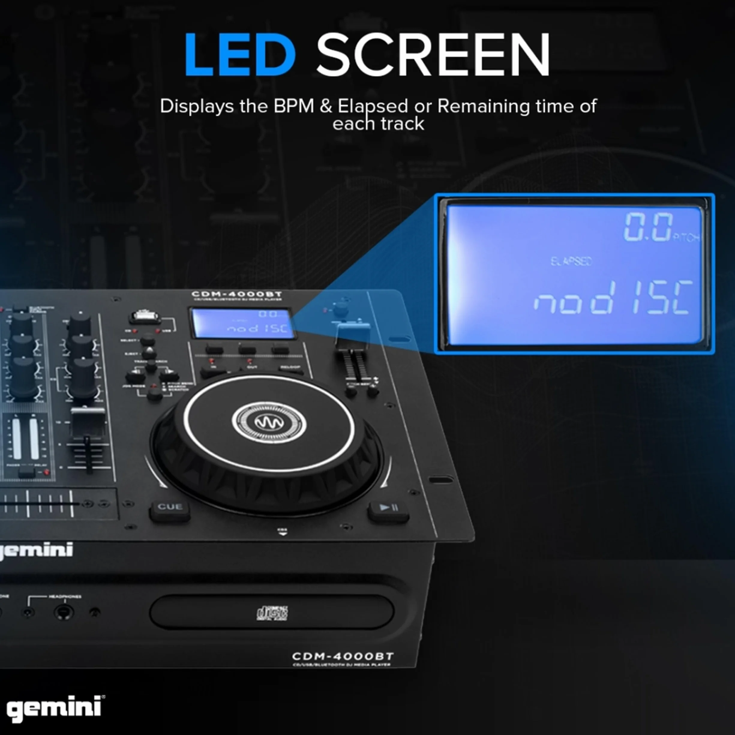 Gemini Sound Odtwarzacz Dj Cd, Czarny, 2 jednostki CD