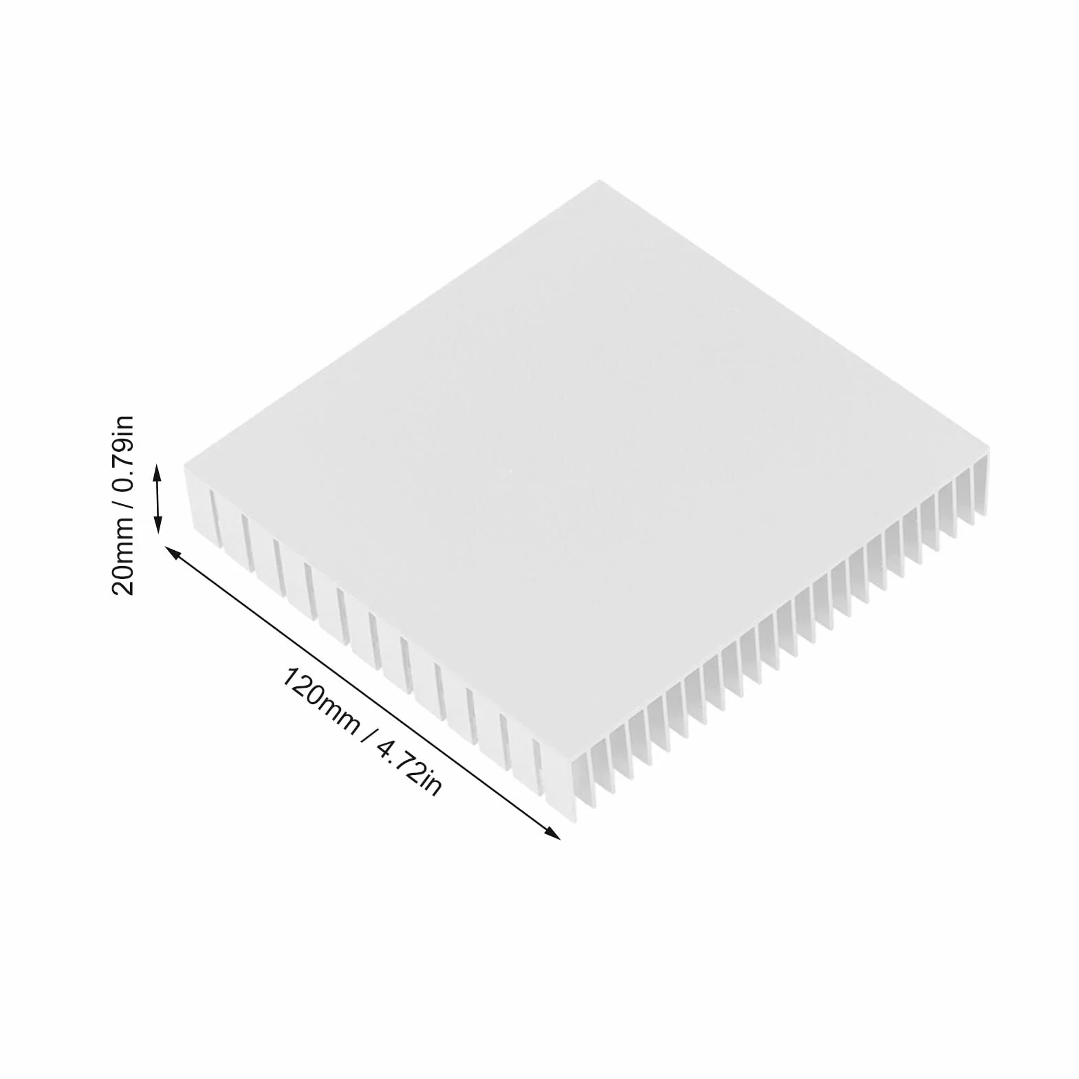 Aluminiowy radiator, uniwersalny mini 120 mm x 120 mm x 20 mm, moduł radiatora High Power do urządzeń półprzewodnikowych do CPU (biały)