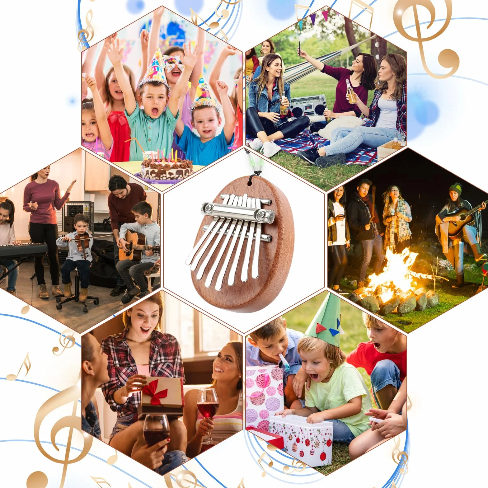 Mini kalimba, 8 klawiszy kalimba Thumb Piano, pianino kalimba, przenośne, mini kalimba dla dzieci, mini kalimba pianino na kciuk, dla początkujących dzieci